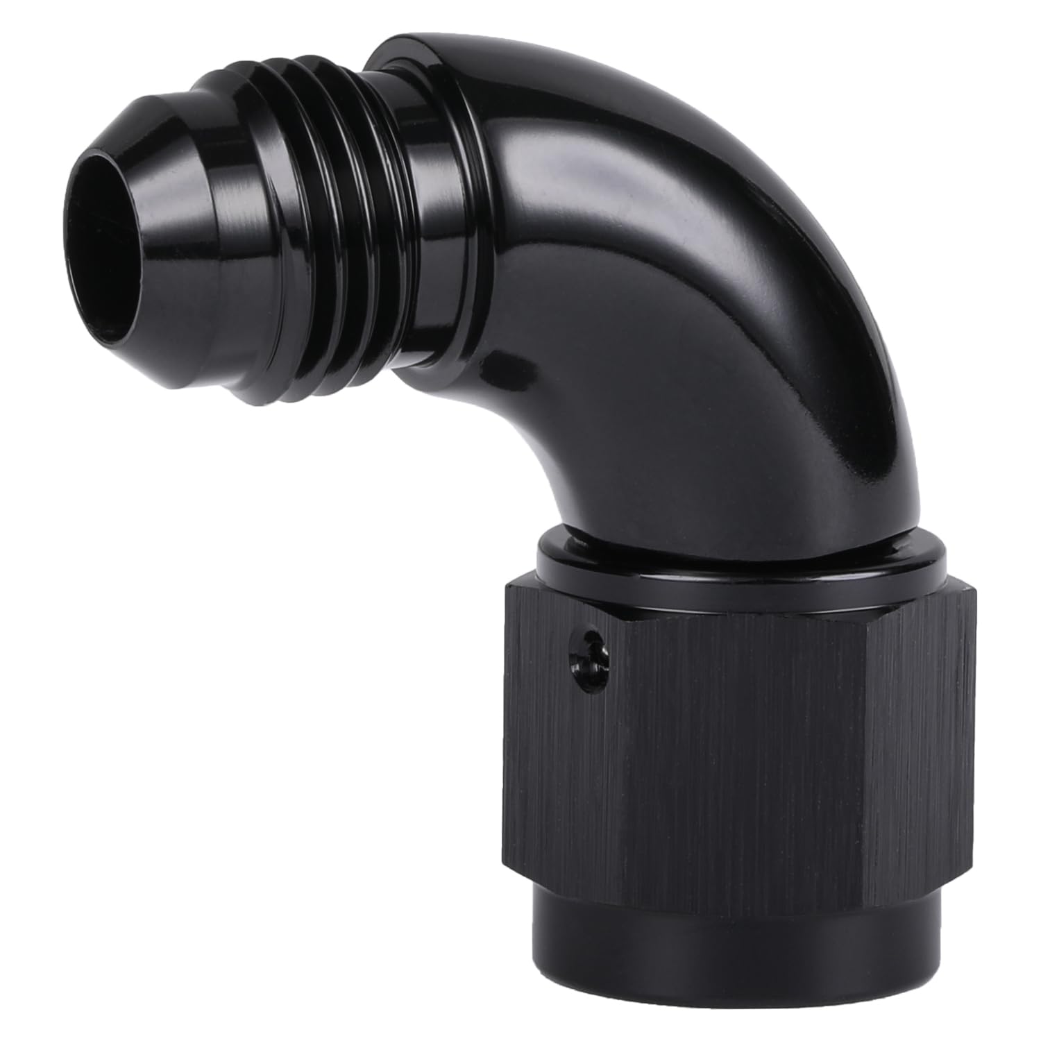 Podavelle 90 Degree 6An Male To 6An Female Swivel Full Flow Fitting Adapter Coupler Aluminum Black