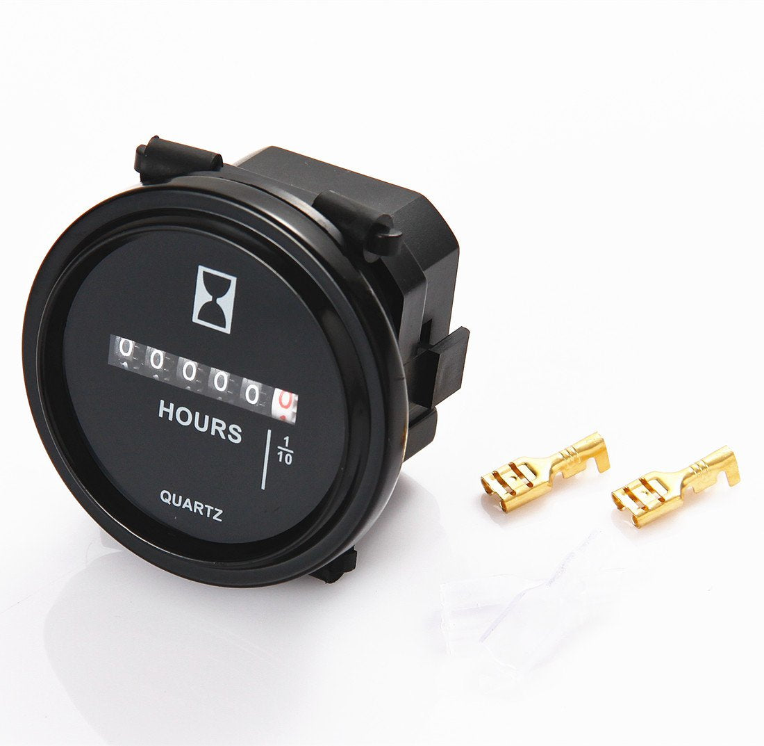 Mechanical Hour Meter Gauge - AIMILAR Professional Engine Hourmeter AC110-250V for Boat Auto ATV UTV Snowmobile Lawn Tractors Ge