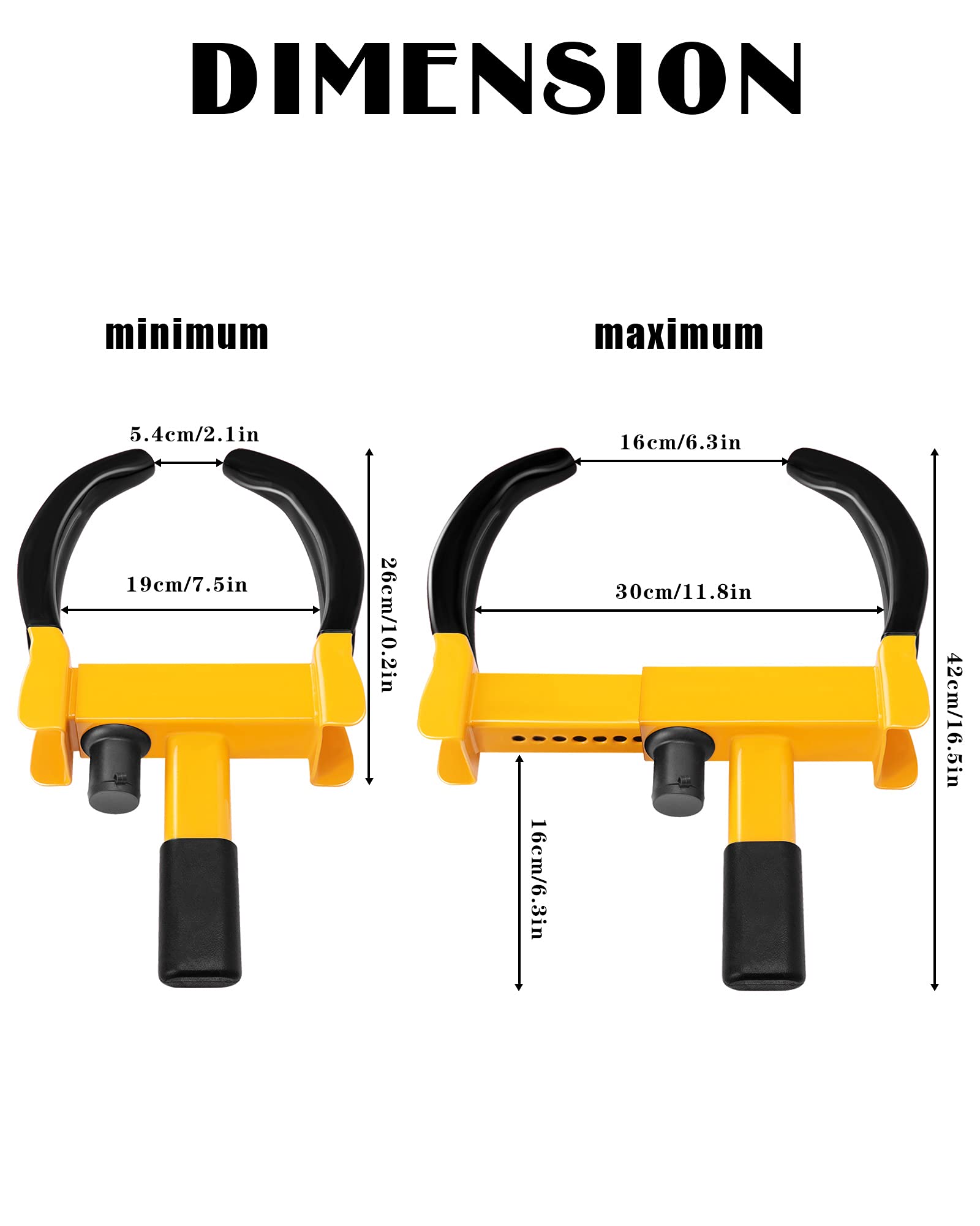 Tevlaphee Universal Wheel Lock Heavy Duty Security Trailer Wheel Lock Anti Theft Wheel Locks For Cars Suv Camper Motorcycle Trai