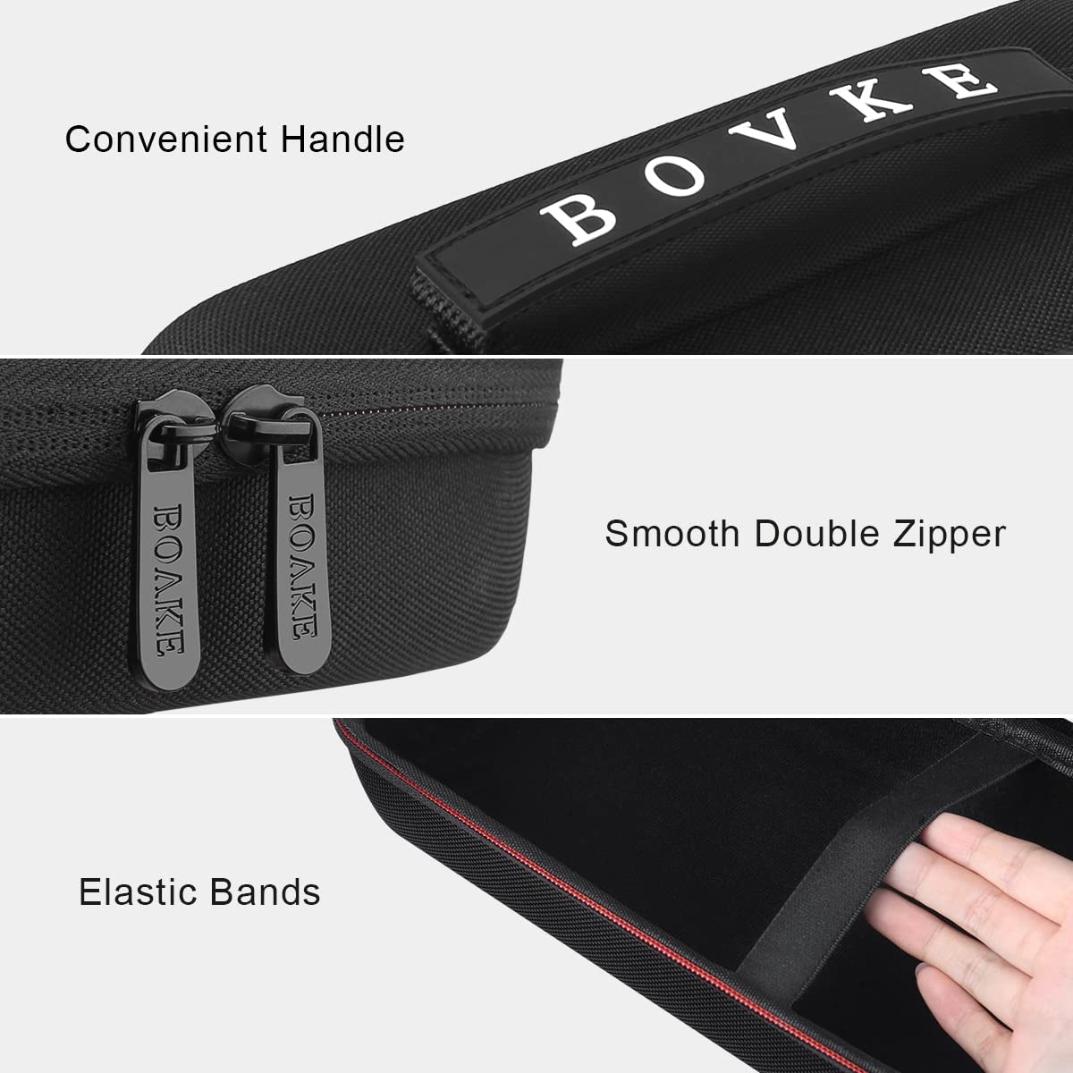 Bovke Travel Case For Halo Bolt Air 58830Mwh/Air+ 55500 Mwh Portable Emergency Power Kit Car Jump Starter With Tire Pump, Car Charger Phone Laptop Battery Holder, Mesh Pocket Fit Jumper Cables, Black