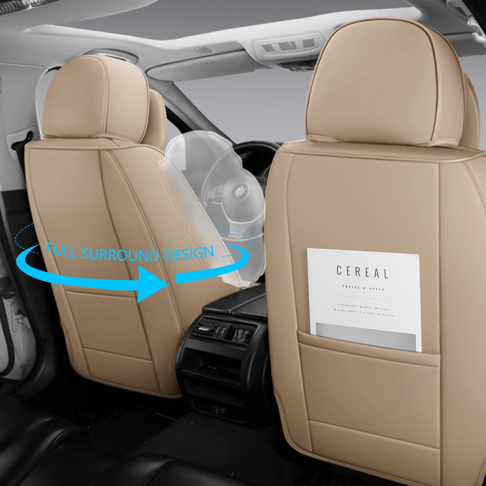 Ns Yolo Universal Fit Full Coverage Leather Car Seat Covers For Cars,Suvs And Pick-Up Trucks, Car Seat Protector,Automotive Seat