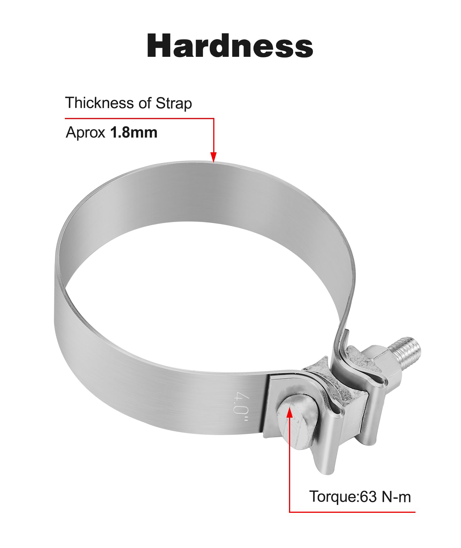 Evil Energy 4.0 Inch Exhaust Clamp,Narrow Band Muffler Clamp Stainless Steel For Pipes,Mufflers,Catalytic Converters 2Pcs