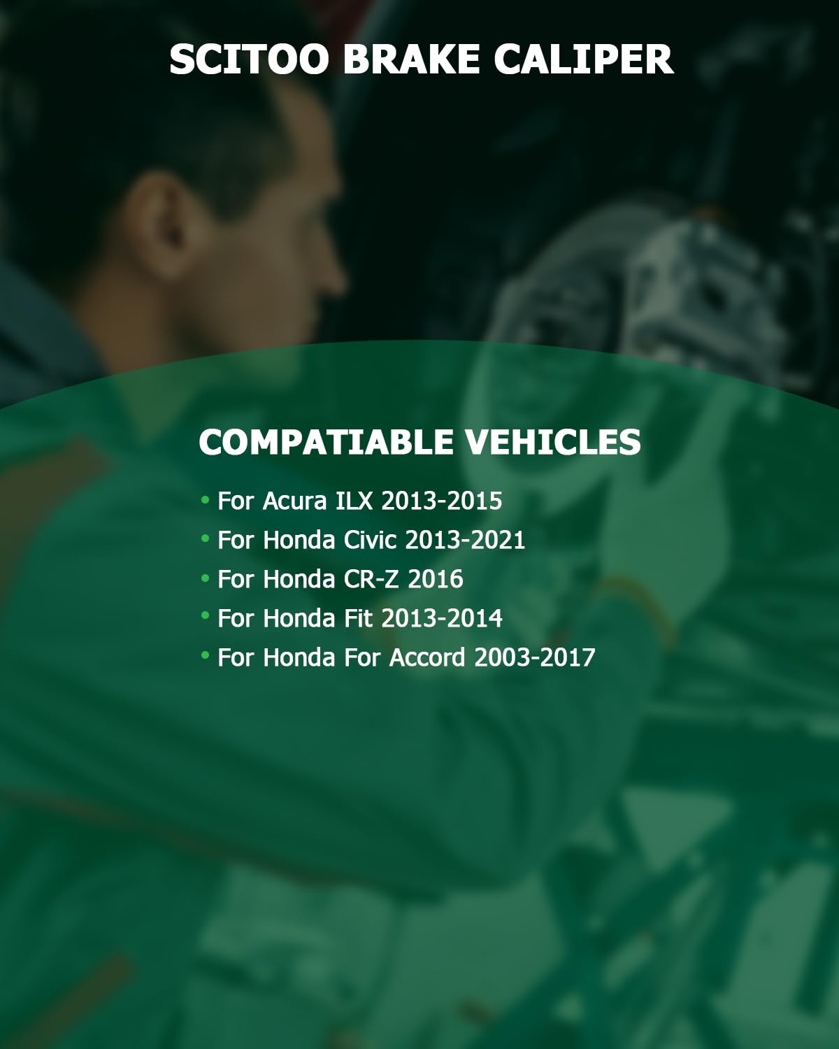 Scitoo Front Brake Caliper With Bracket 19B2661, 19B2660 Compatible For Acura Ilx 2013-2015, For Honda Civic 2013-2021, For Hond