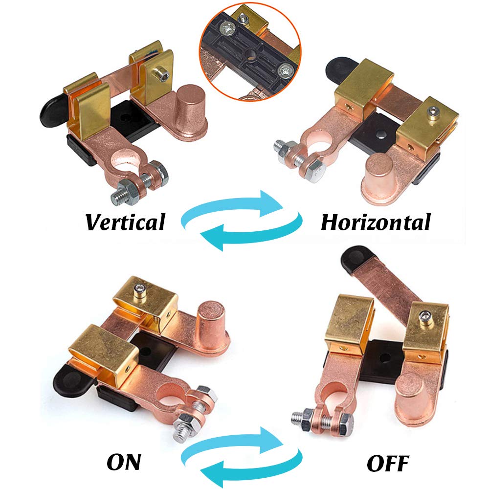 Top Post Knife Blade Master Switch, 12V 24V Doctor Battery Disconnect Switch for Auto Car RV Marine Boat Truck Vehicle, Battery