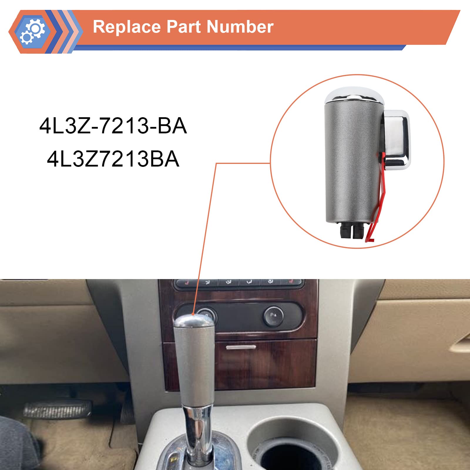 ZONFANT Automatic Transmission Gear Shift Lever Knob Handle Assembly Compatible with 2004-2006 Ford F-150,Replaces#4L3Z-7213-BA