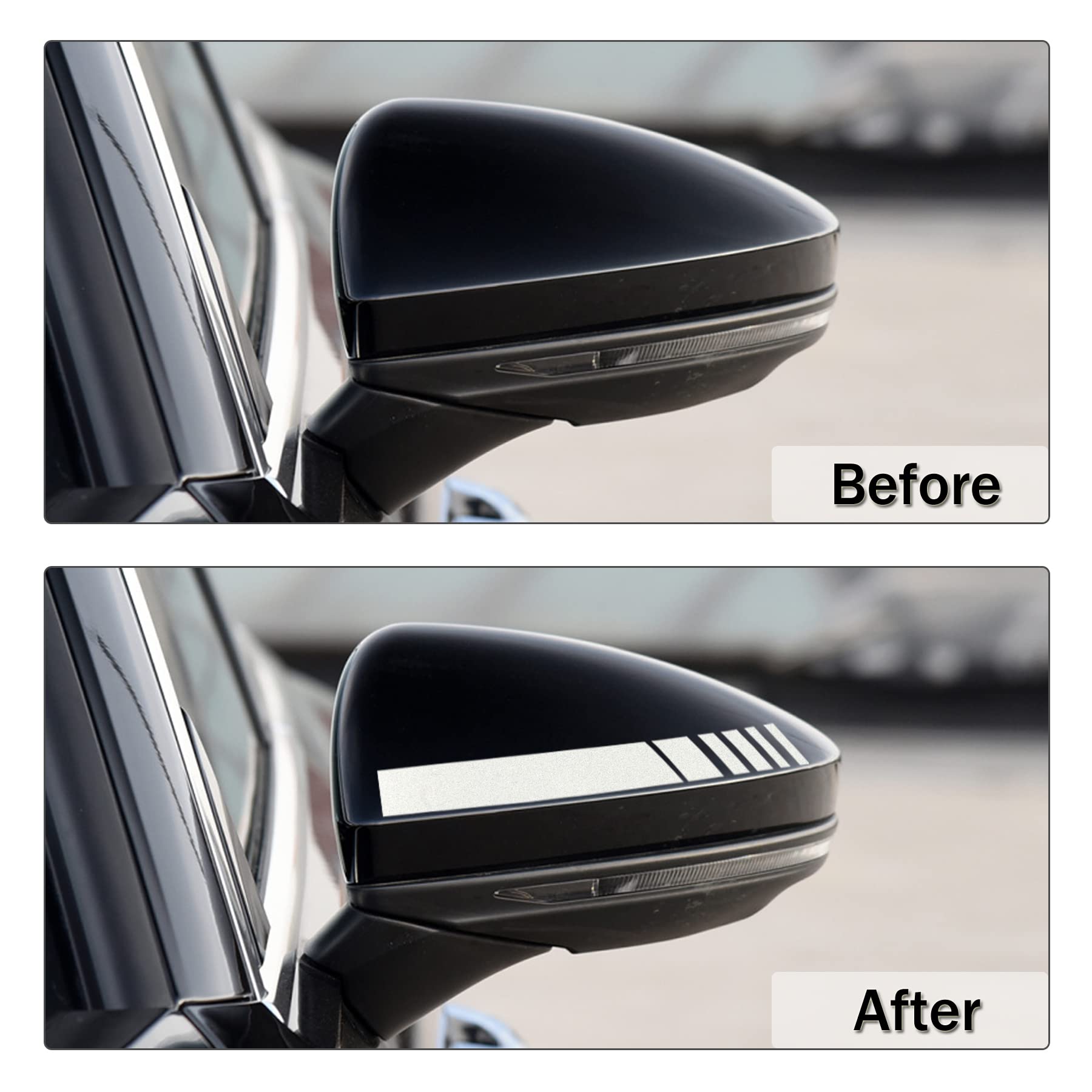 Singaro Car Rear View Mirror Stickers Decor Car Body Sticker Vinyl 4Pcs (Sliver)