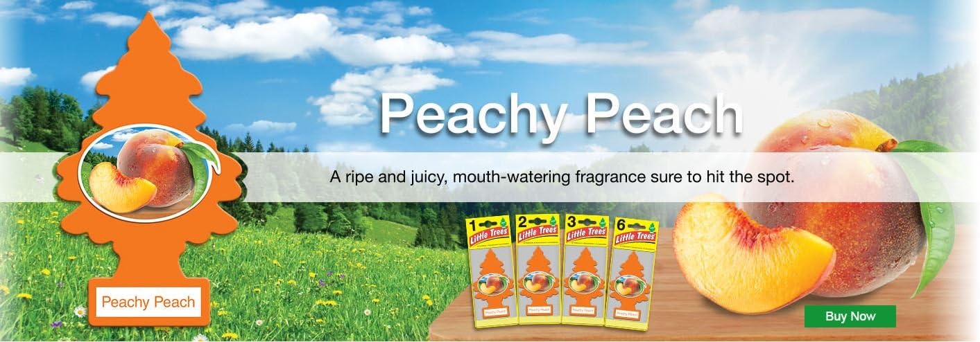 Little Trees Cardboard Hanging Car, Home & Office Air Freshener, Peachy Peach (Pack Of 12)