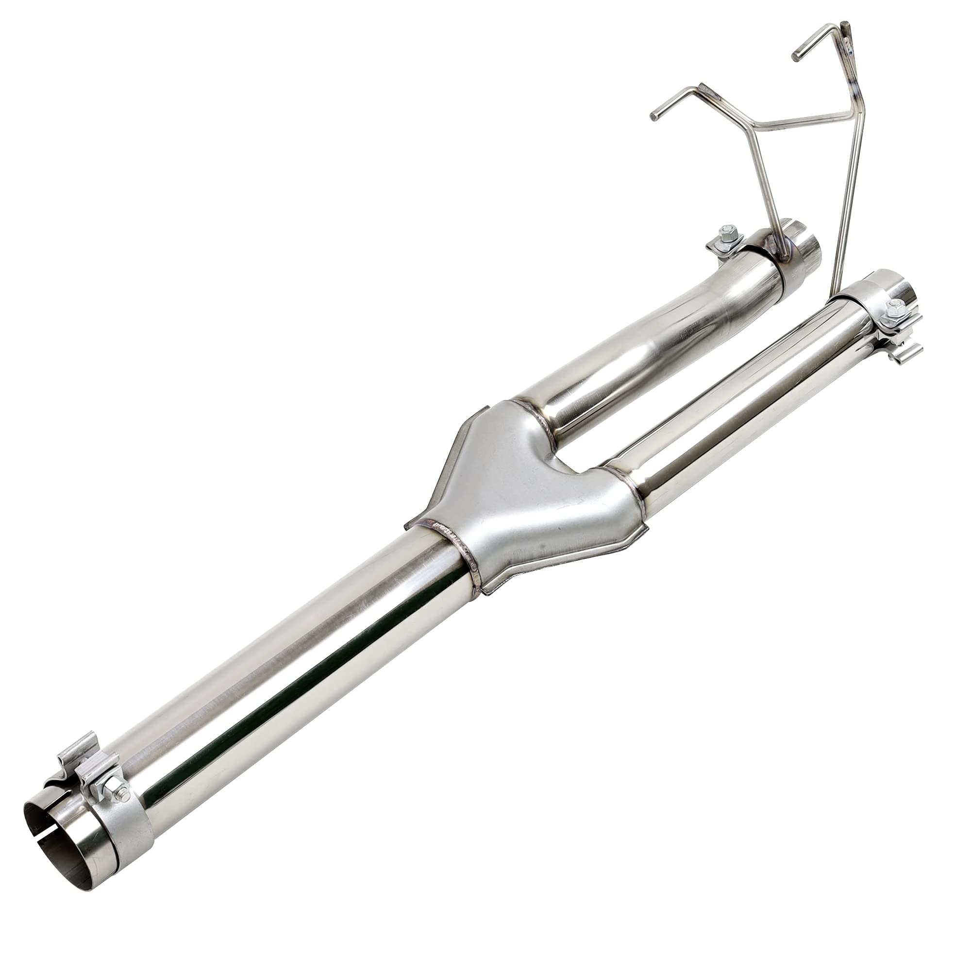 JY PERFORMANCE Dual Exhaust Muffler Y-Pipe Direct Fit Kit Fits 2009-2019 For Dodge Ram 1500 Hemi 5.7L Pickup Truck Stainless Ste