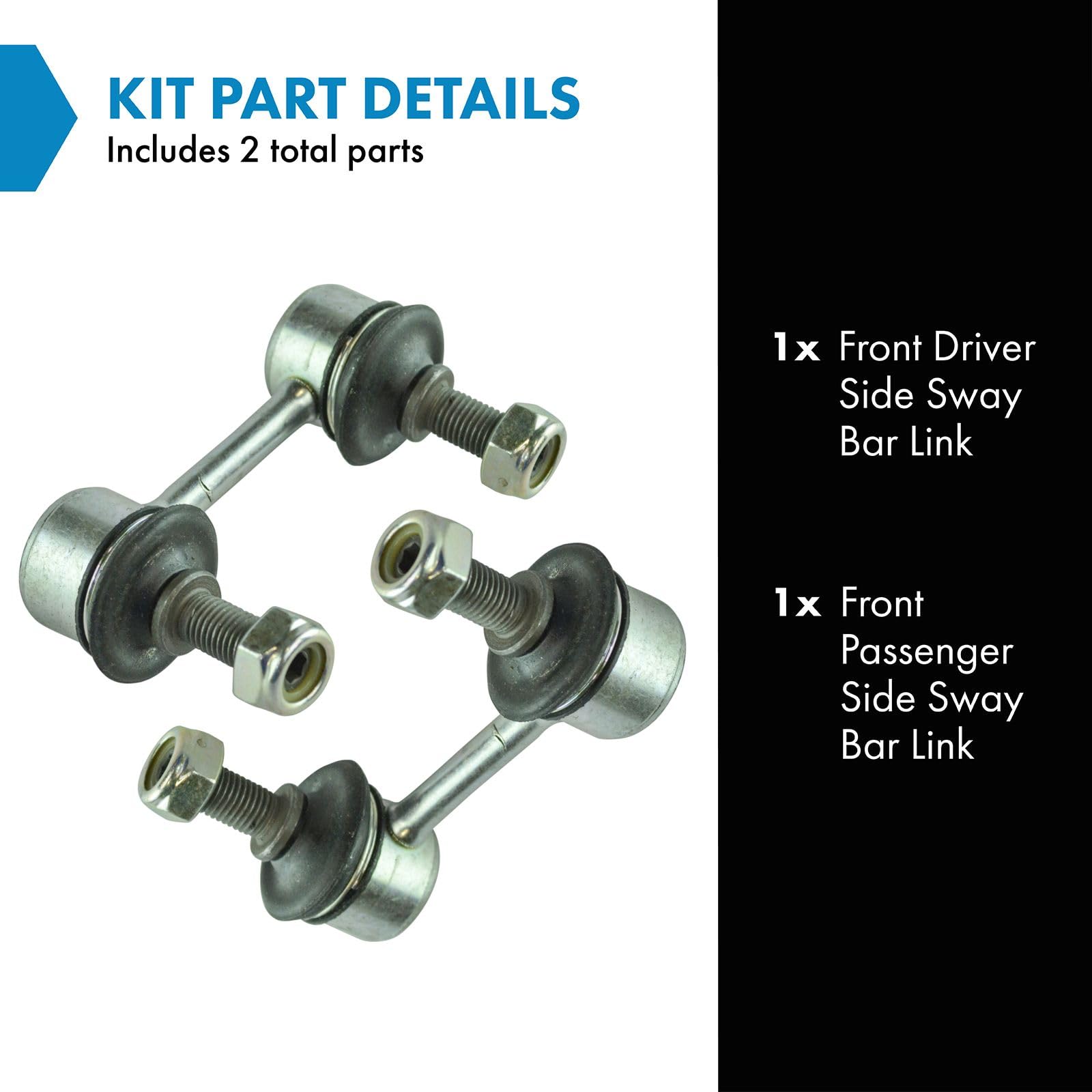 Trq Front Sway Bar Stabilizer Link Set Compatible With 1996-2000 Hyundai Elantra 1997-2001 Tiburon