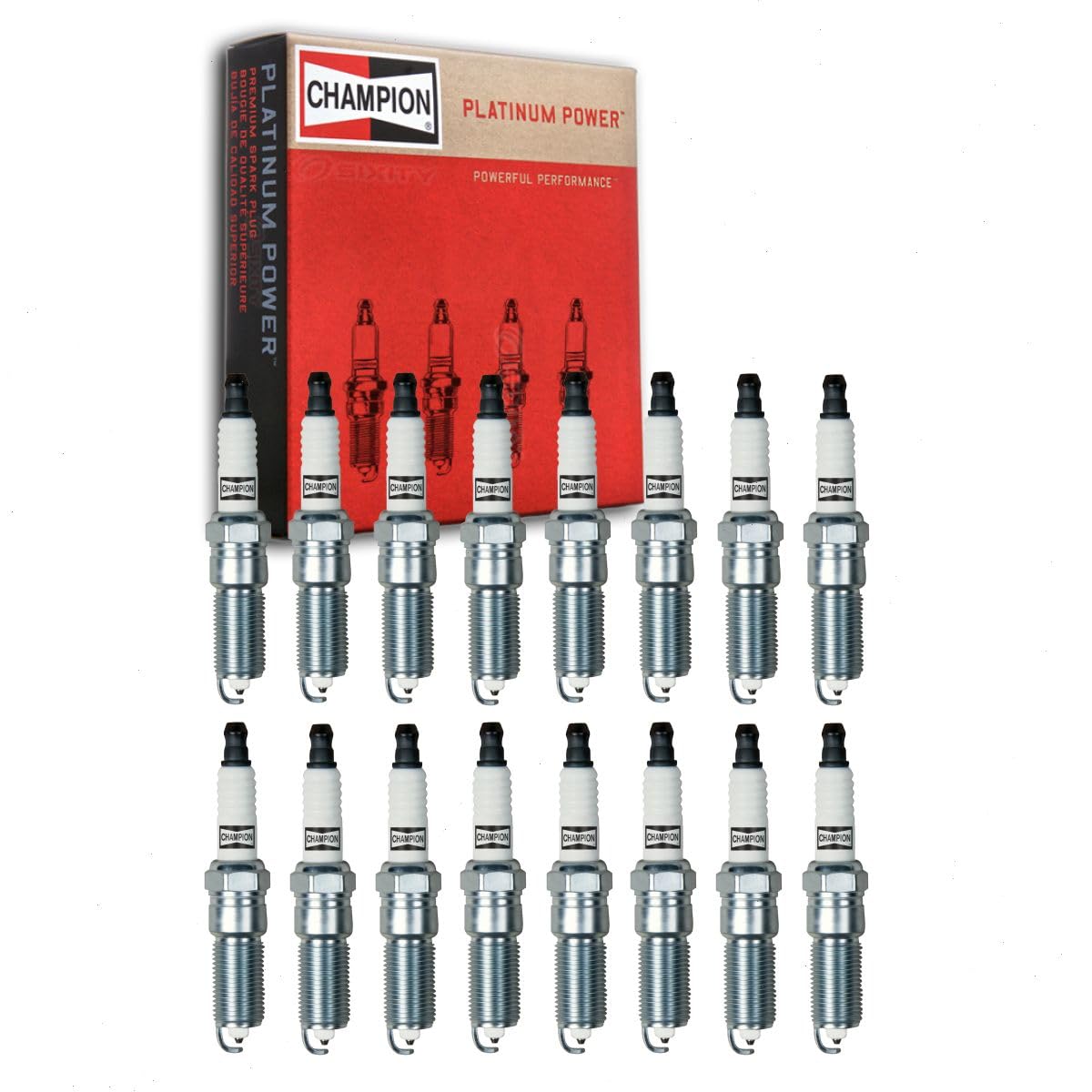 16 pc Champion Platinum Spark Plugs compatible with Dodge Ram 1500 5.7L V8 2003-2008