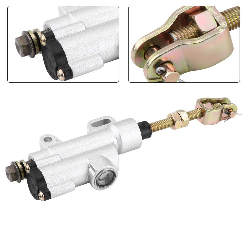 Rear Brake Master Cylinder Coolster 10mm Compatible with ATVs for Most of Motorcycle, Such as Suzuki/Kawasaki/Honda/Yamaha(Silve