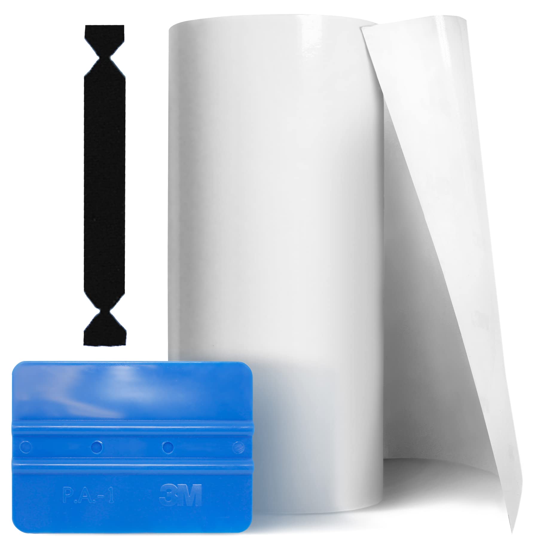 VViViD Clear Paint Protection Bulk Vinyl Wrap Film 12 Inches x 60 Inches Including 3M Squeegee and Black Felt Applicator