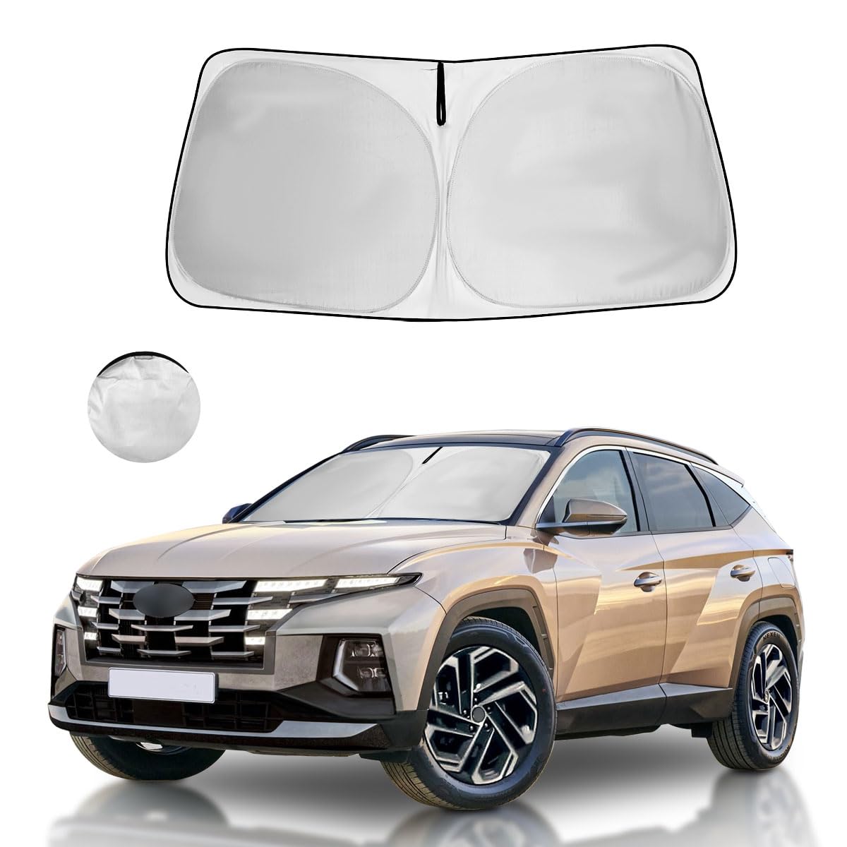 Windshield Sun Shade For Hyundai Tucson Accessories Foldable Window Sunshade Fit 2025 2024 2023 2022 Hyundai Tucson Front Window