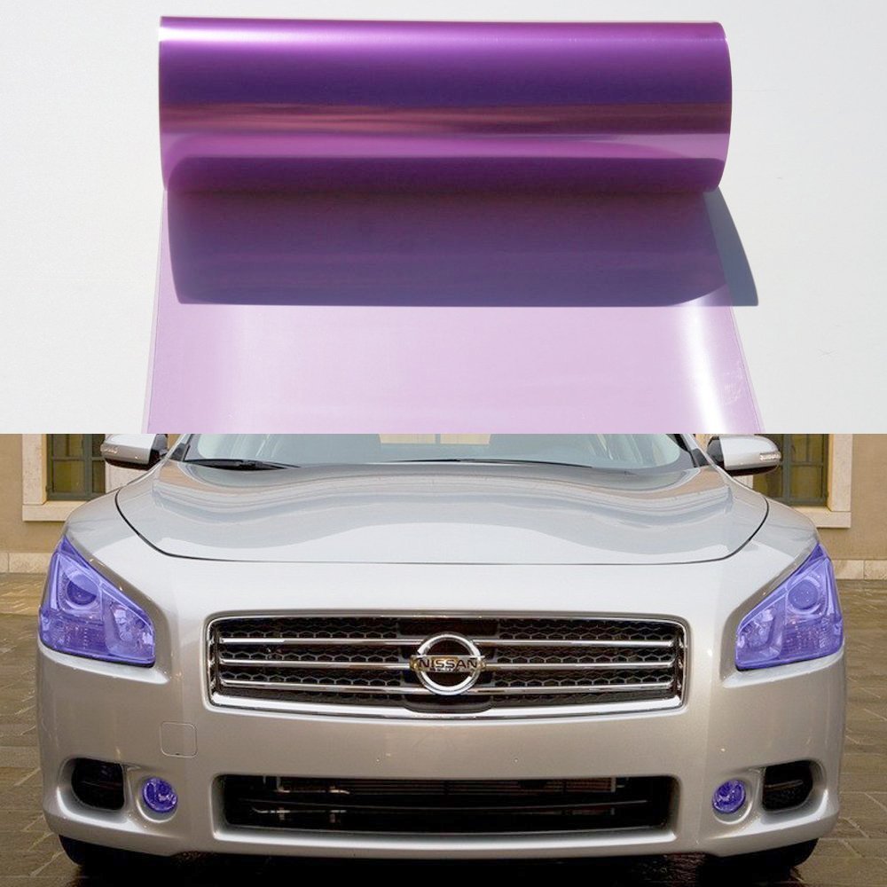 Diyah 12 X 48 Inches Self Adhesive Headlight, Tail Lights, Fog Lights Tint Vinyl Film (Purple)