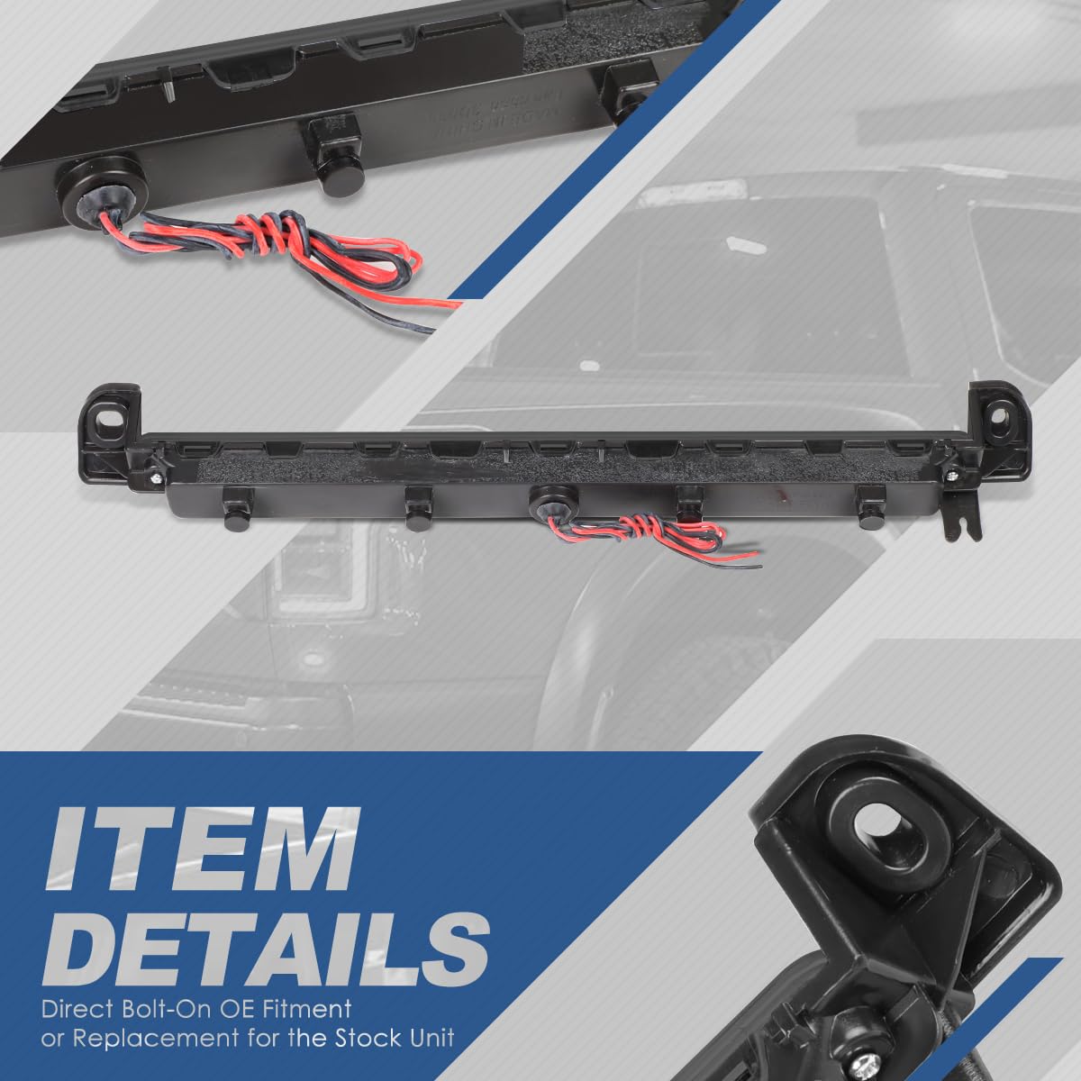 Auto Dynasty Full Led Smoked 3Rd Rear High Mount Brake Light Stop Lamp Compatible With Pathfinder Infiniti Qx4 01-04