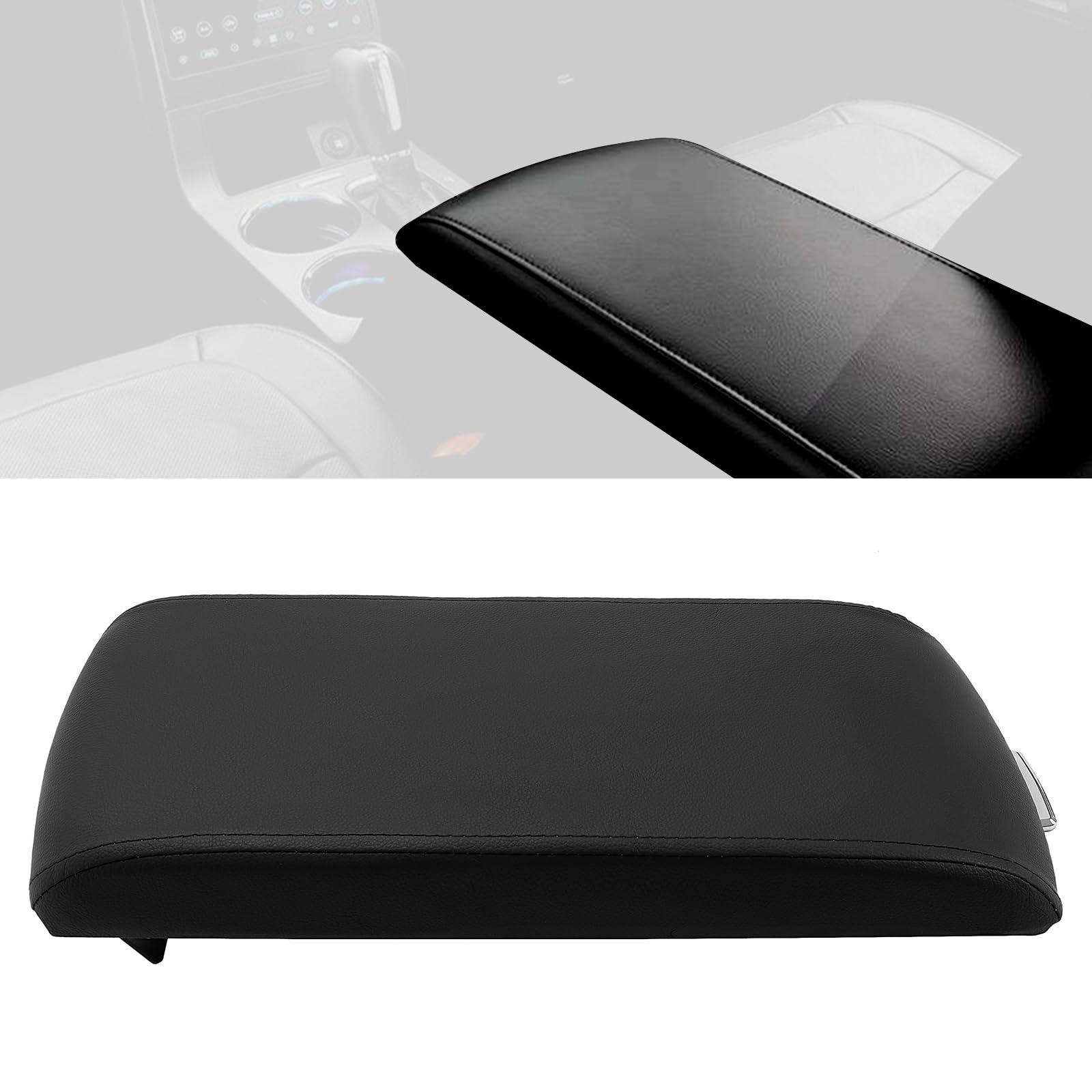 HECASA Center Console Arm Rest Lid Compatible with 2013-2019 Ford Flex Replacement for EA8Z7406024AB DA8Z7406024AC Plastic Armre