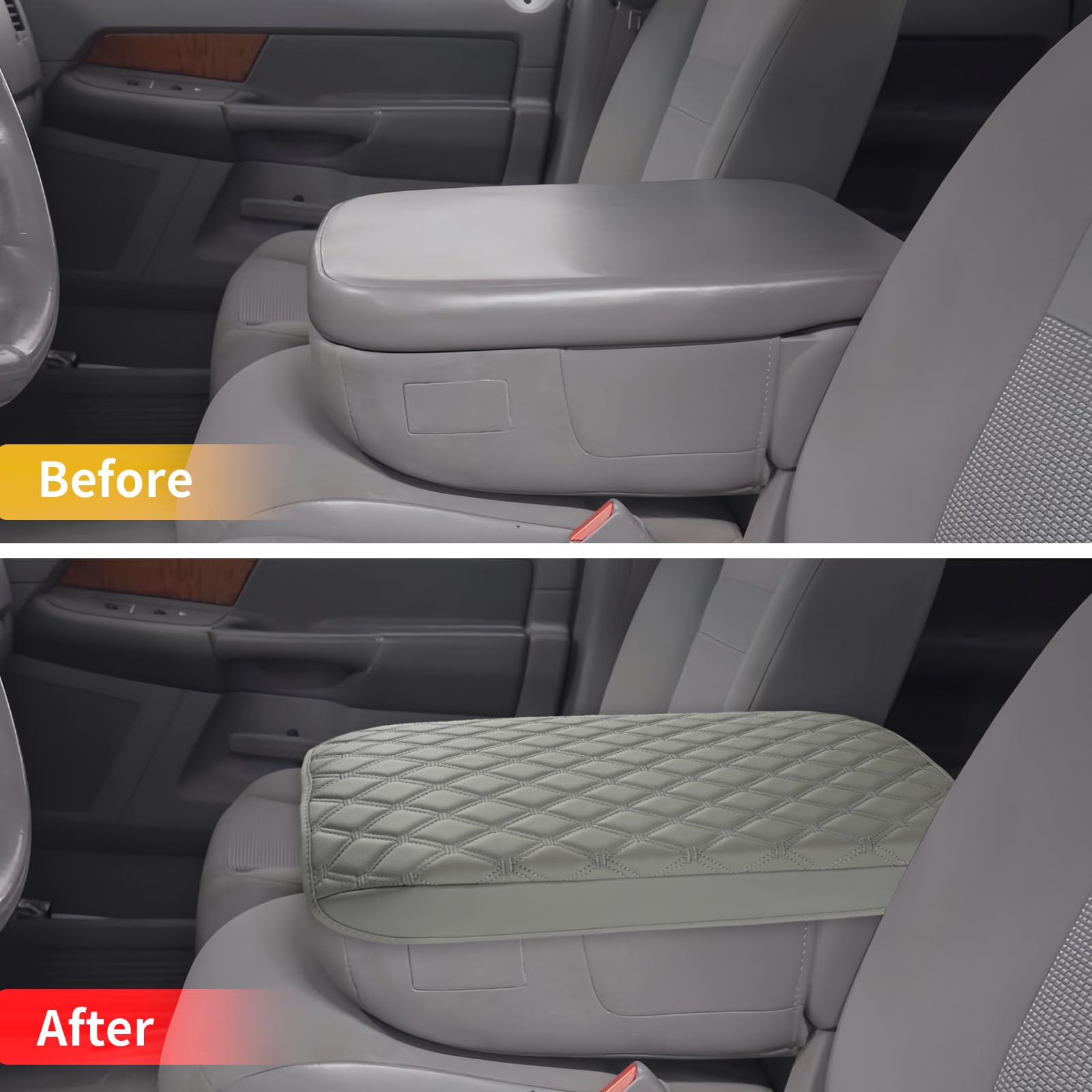 Giant Panda Custom Fit Center Console Cover For Dodge Ram 1500 2500 3500 2002-2012 With Jump Seat - Waterproof Armrest Center Co