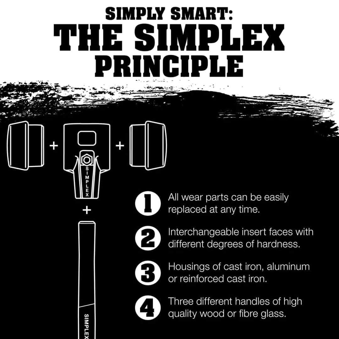 Halder - Ar3028.040 3028.040 Simplex 22 Oz Soft-Face Hammer, Black Rubber/Nylon Faces