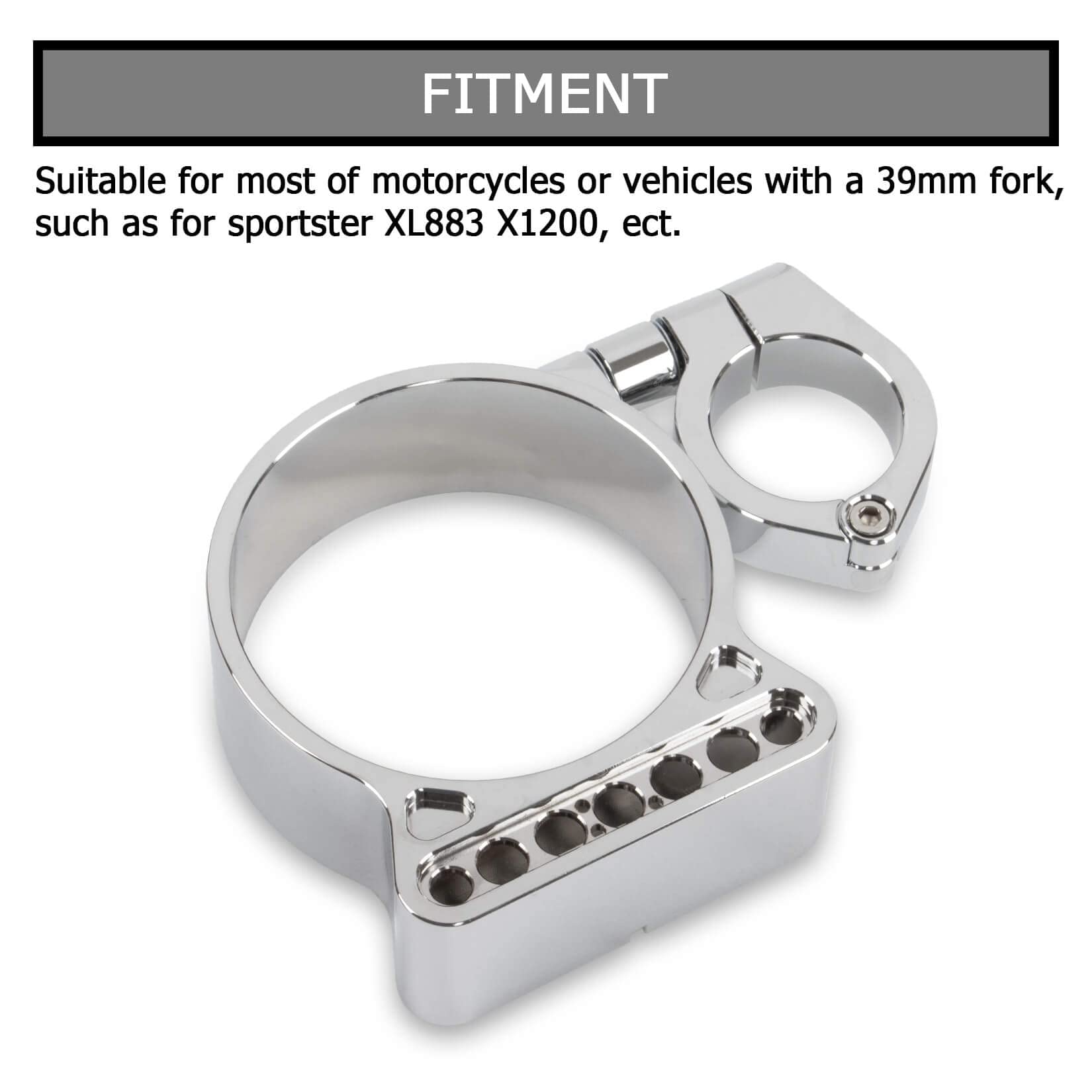 Speedometer Relocation Bracket Cover Side Mount Speedometer Instrument Housing for Sportster 883 XL1200 883(Chrome)