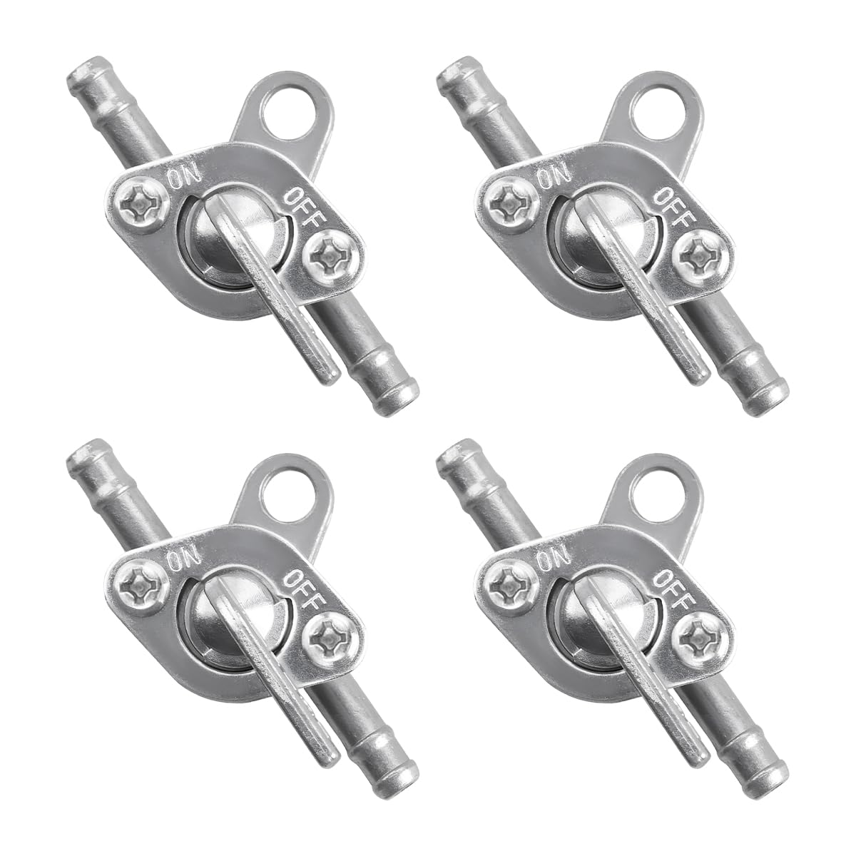 Wevdn 4 PCS Inline Fuel Tank Tap Valve, 6mm Motorcycle Inline Gas Fuel Petcock Shut Off Switch, Fuel Tank Tap Valve On-Off Switc