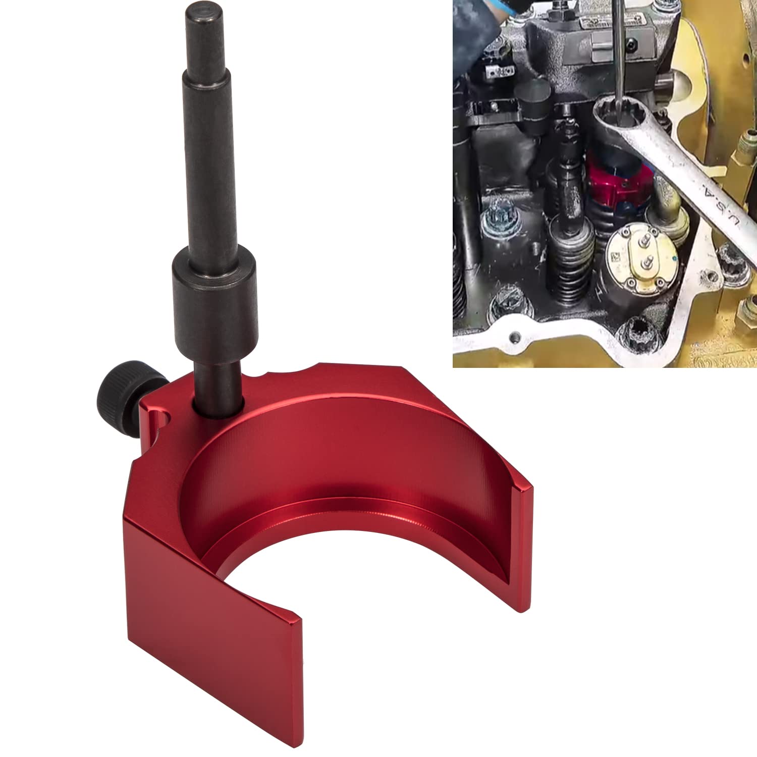 9U-7227 Injector Height Adjustment Gauge Tool Aluminum Alloy For Cat Caterpillar 3406E, C-15 And C-16 (Red)