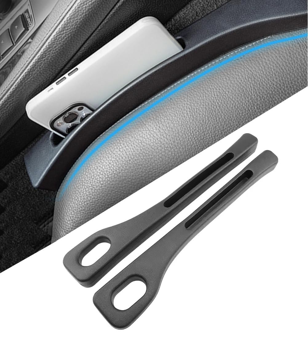 AutoBizarre 2 in 1 Car Gap Cushion Center Console Gap Filler Seat Pad Seat Side Cushion Organizer with Mobile Holder  Set of 2 
