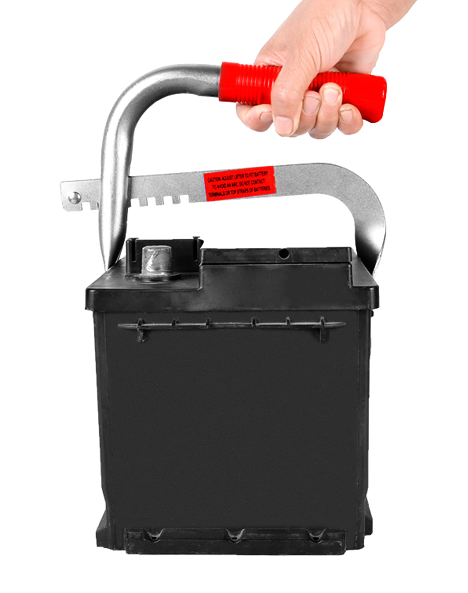 Qwork Battery Carrier, Battery Rack With Pads, Adjustable From 5'' To 7'', For Lifting And Carrying Batteries