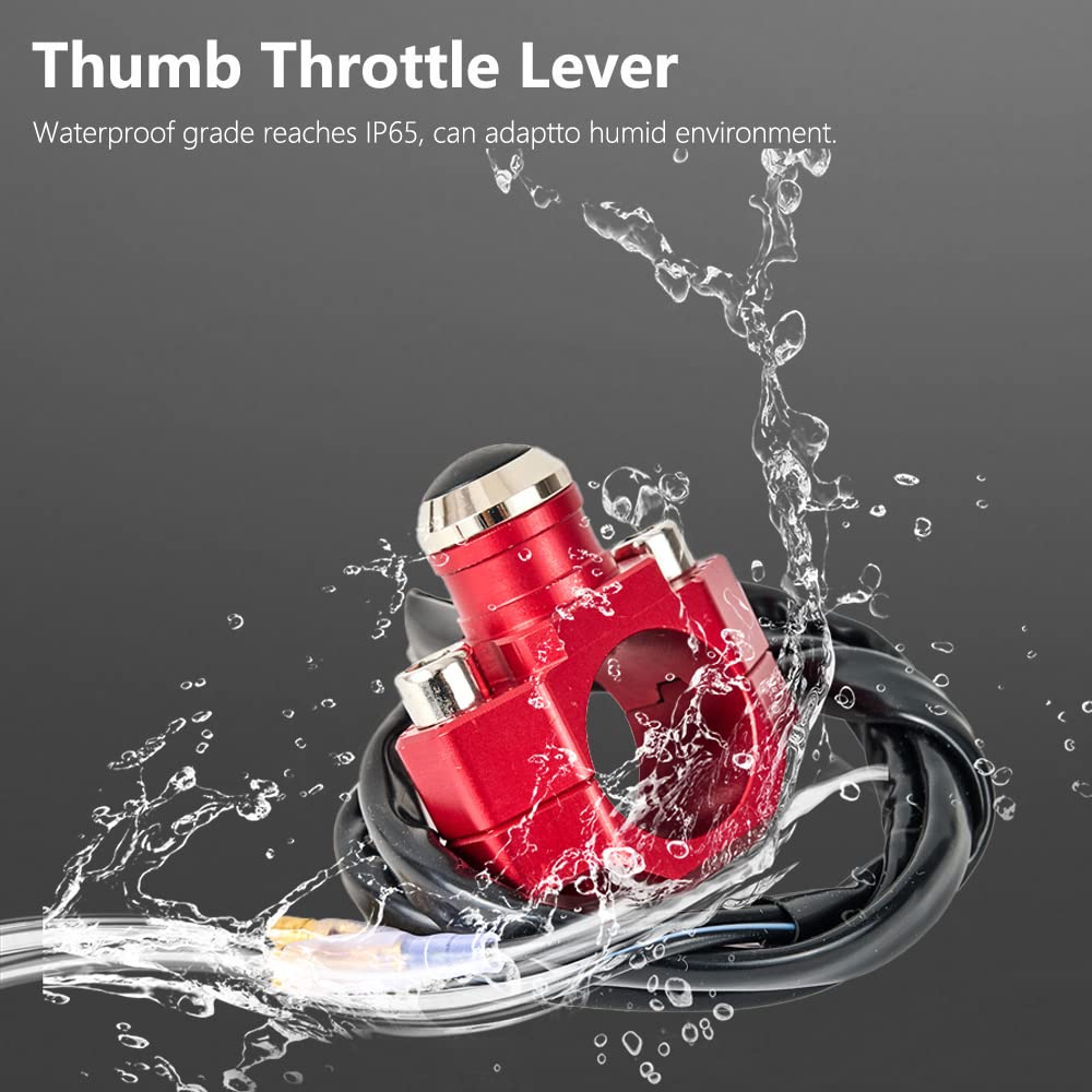 Pucky 22Mm Twist Throttle Accelerator Handle Grips, 50 90 110 125Cc Pit Bike Dirtbike (Handle Grip + Cable + Throttle Clamp + Cnc Flameout Switch) Red