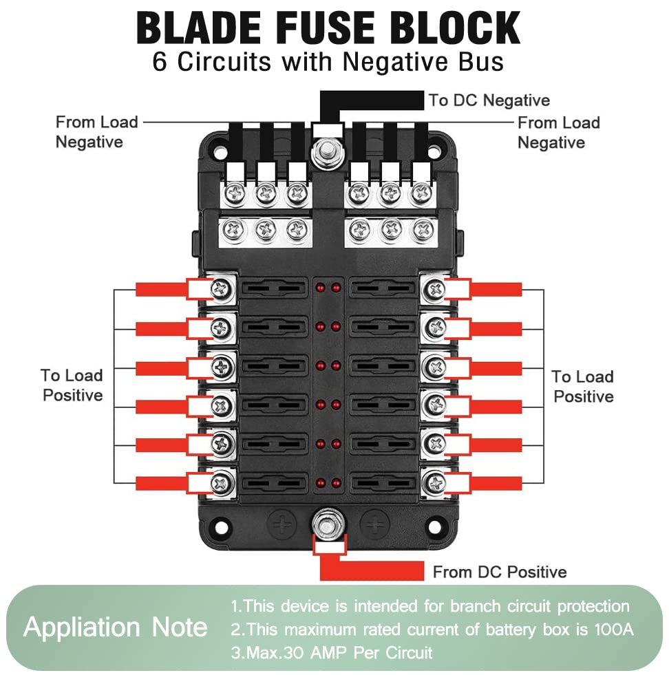 12-Way Marine Fuse Block,Waterproof 12V Fuse Block With Led Indicator For 12V/24V Automotive Golf Cart Truck Car Boat Marine Rv