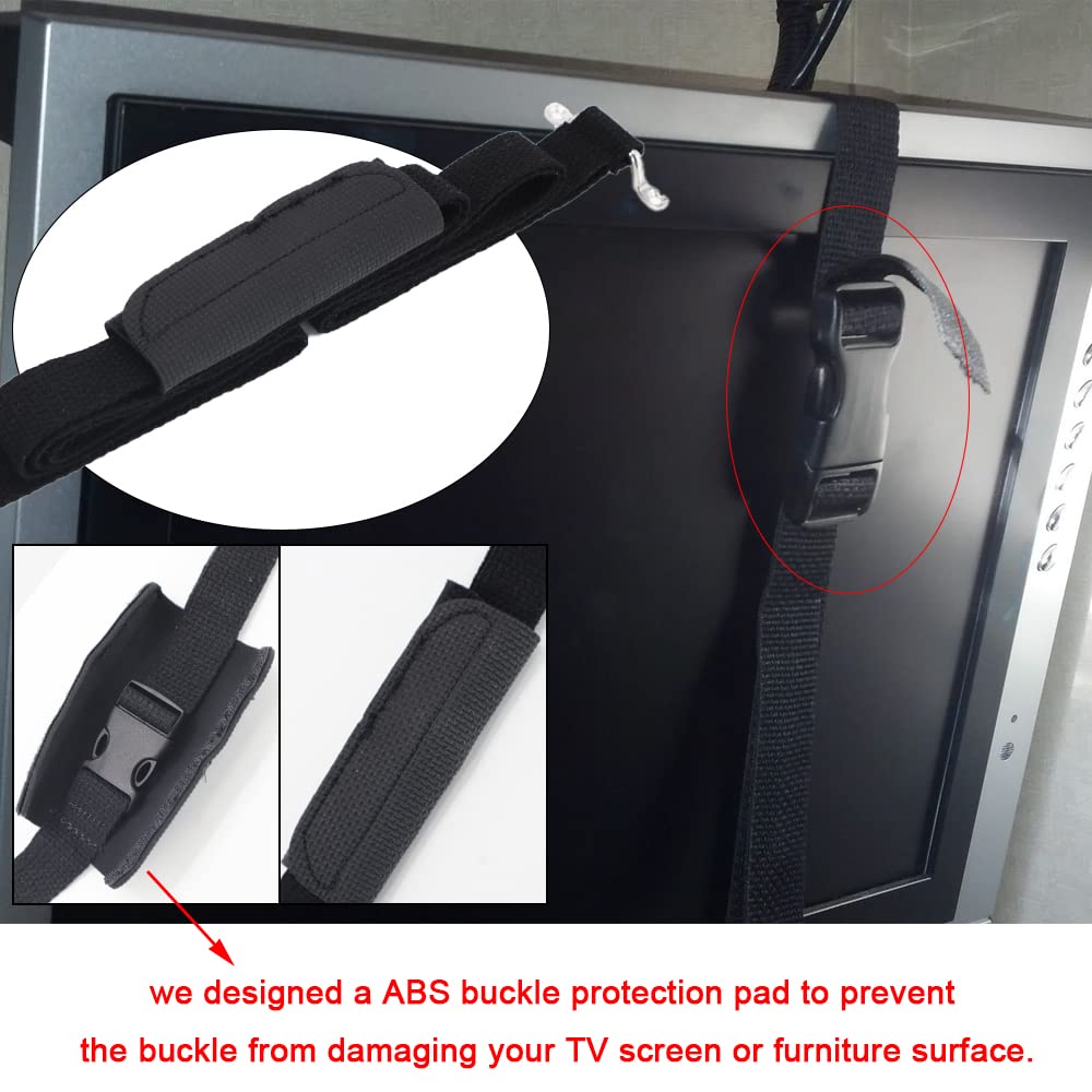 scottchen PRO RV TV Straps 74 Anti-Tip RV Furniture Safety Tie Down Solid Straps for Camper Trailer Traveling - 4pcs