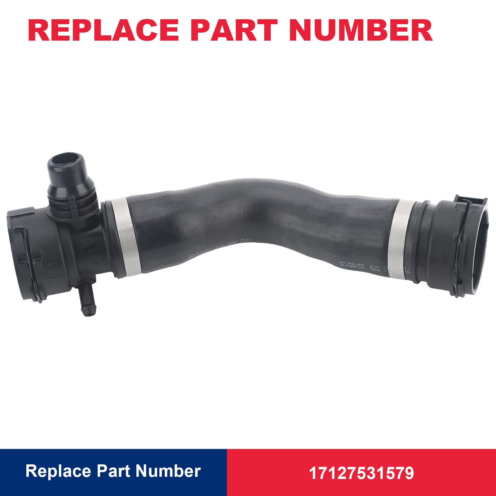 Engine Upper Radiator Coolant Water Hose Pipe Compatible With Bmw E82 E88 E92 E91 E90 Z4 128I 323I 325I 328I 330I Replace 17127531579