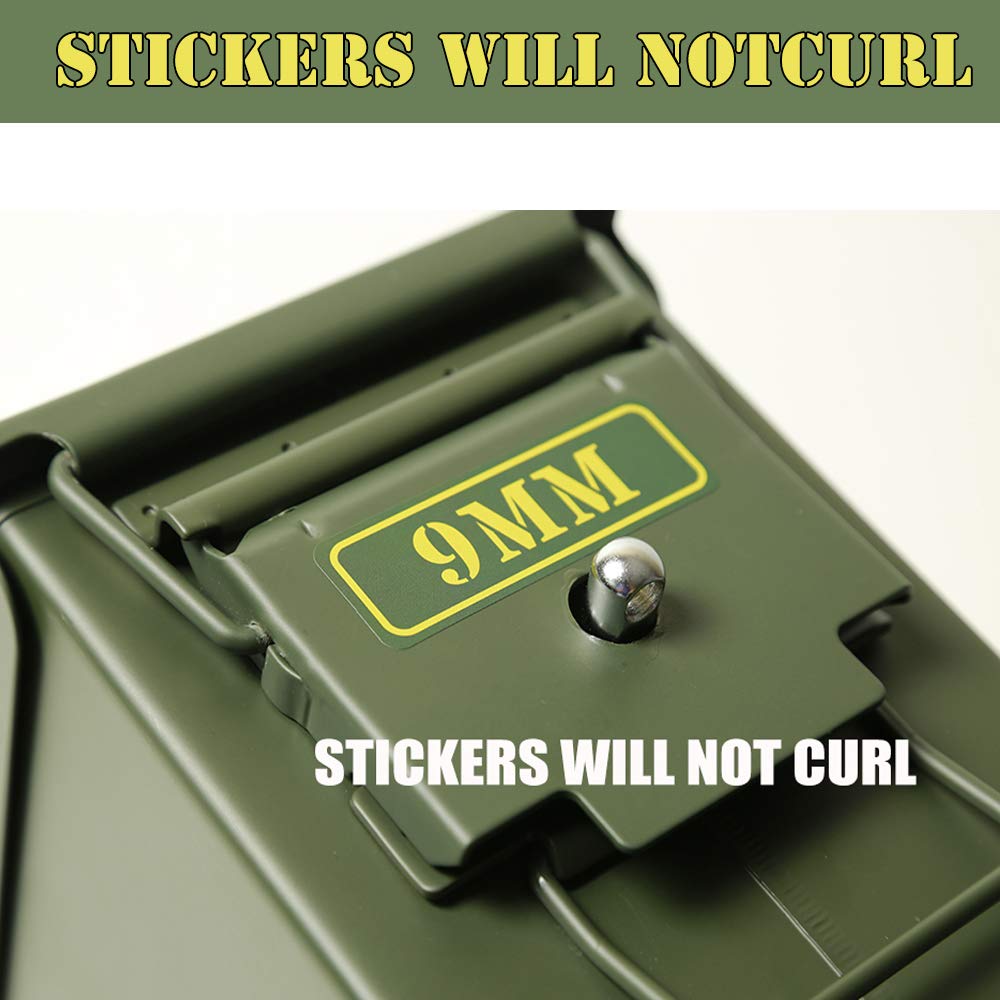 Aolamegs Ammo Can Vinyl Sticker Set Decal Label 9Mm 5.56 7.62 12Ga .22 .223 .308 .300 .380 .45 (20 Pack/.380Acp)