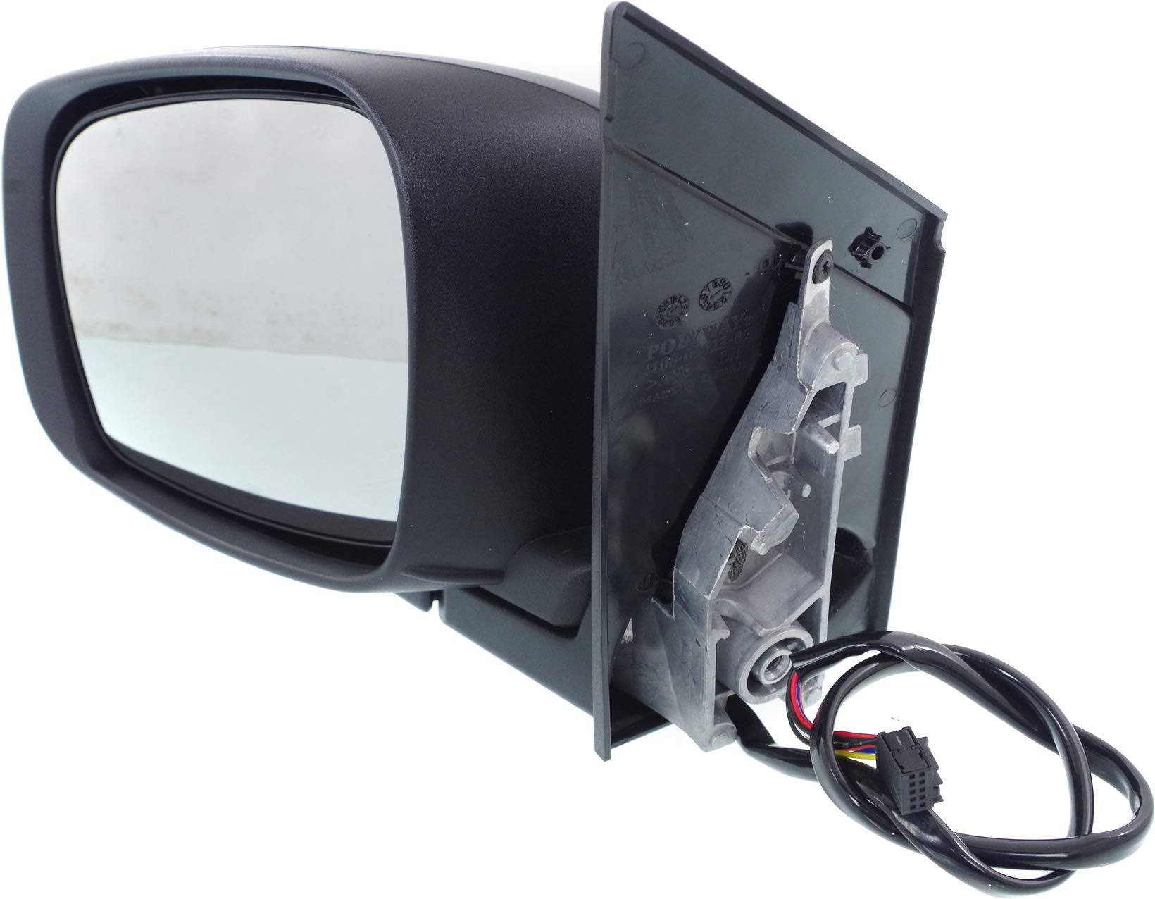 Kool Vue Mirror Compatible with 2008-2019 Dodge Grand Caravan Power Power Folding Heated Textured Black Driver Side