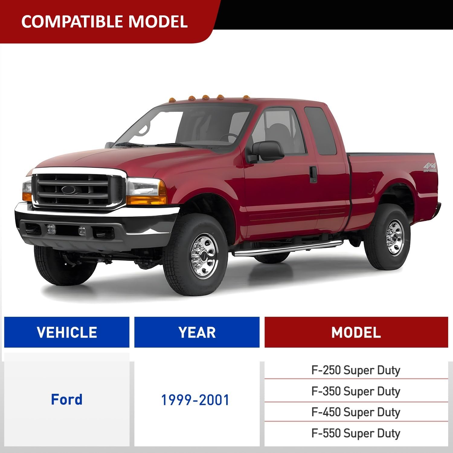 Nilight 7 Pin Trailer Wiring Harness Kit 55243 Vehicle Side 7 Way Rv Blade Uscar Plug Compatible With 1999 2000 2001 Ford F250 F