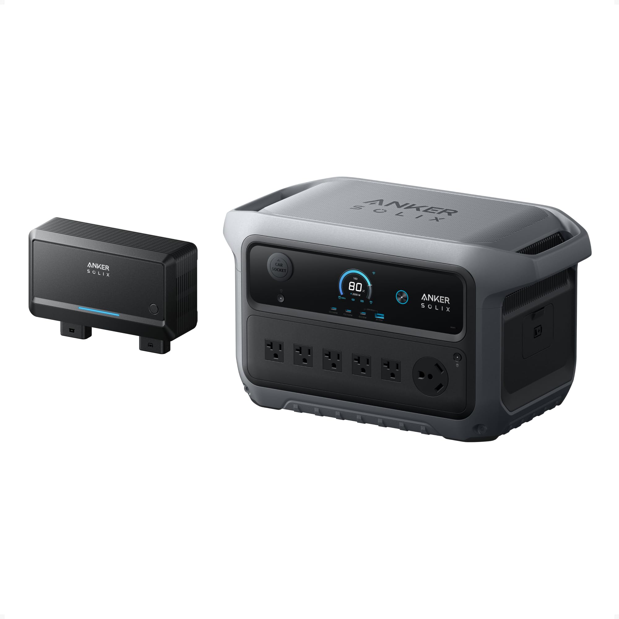 Anker SOLIX C2000 Gen 2 Portable Power Station with Alternator Charger, 2,400W (Peak 4,000W) Solar Generator, Full Charge in 58 