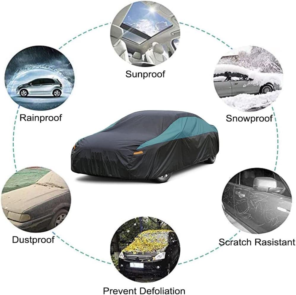 Gunhyi Car Cover For Automobiles Waterproof All Weather, Universal Fit Toyota Corolla, Honda Civic, Hyundai Elantra, Nissan Sent