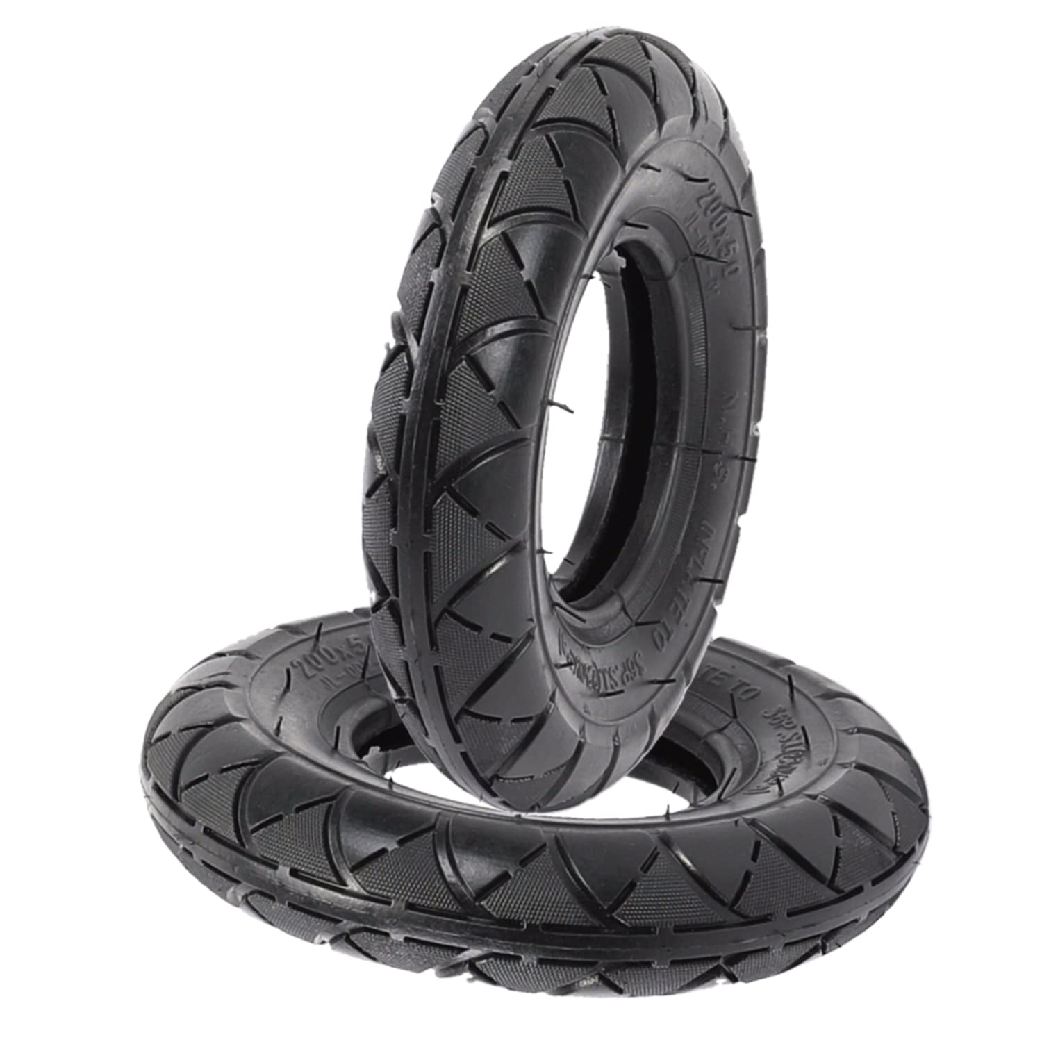 200X50 (8X2) Electric & Gas Scooter Tire Razor Epunk Salorr Black Box E3007-2Pc