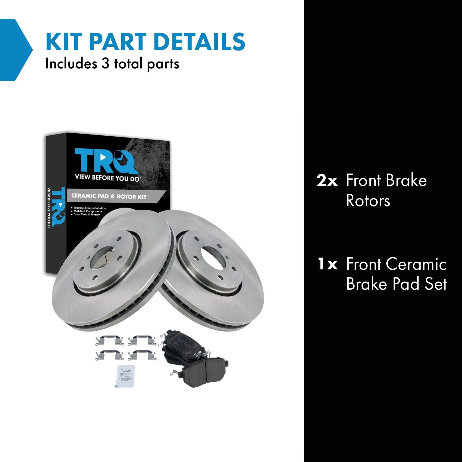 Trq Front Brake Pad & Rotor Kit Brake Pads Brake Rotor Ceramic Compatible With 2005 Infiniti Fx35 Fx45