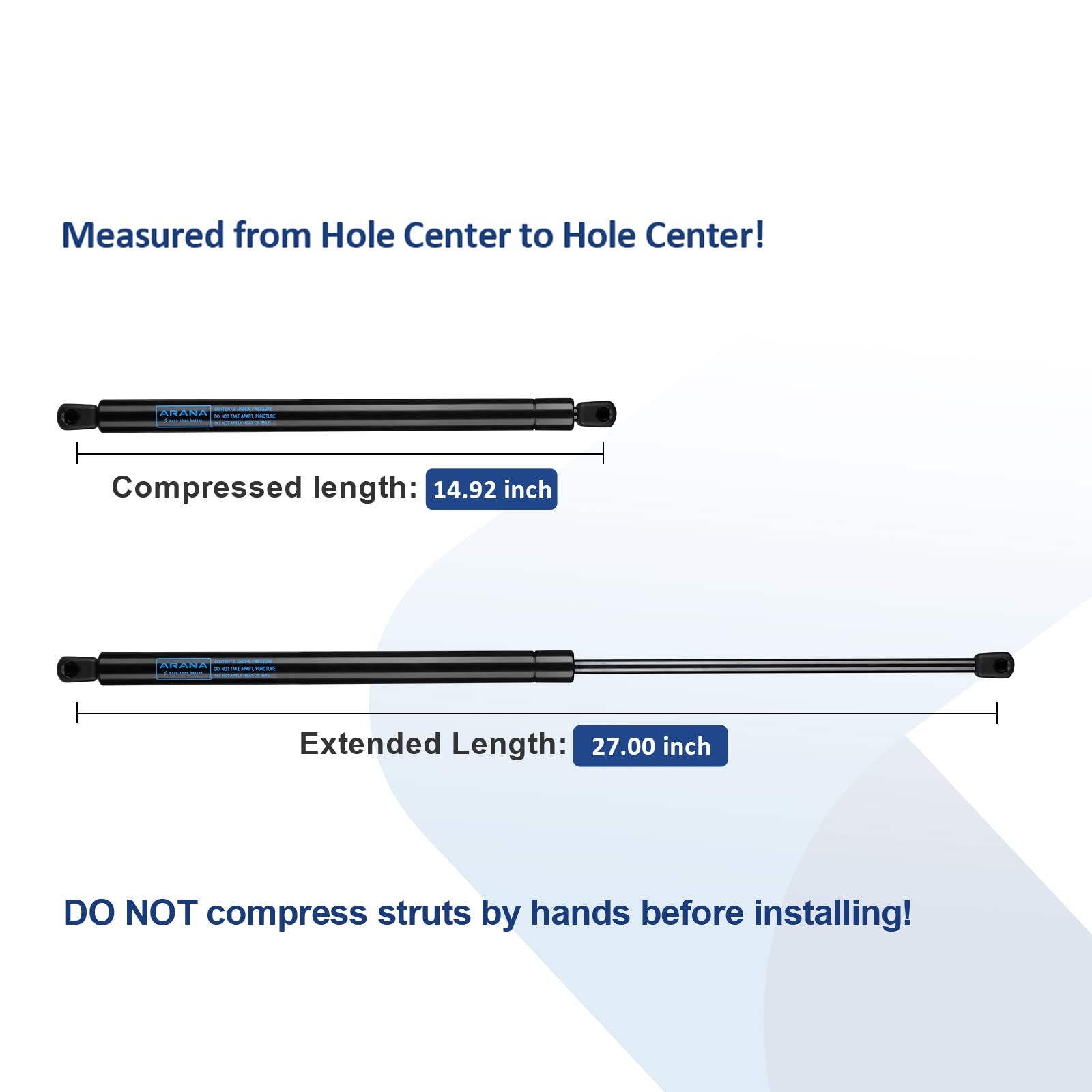 St270Ed1-40 27 Inch 40 Lb/176N Gas Spring Shock Struts C16-21469 27 Inch 40 Lb Lift Support For Undercover Tonneau Cover Truck B