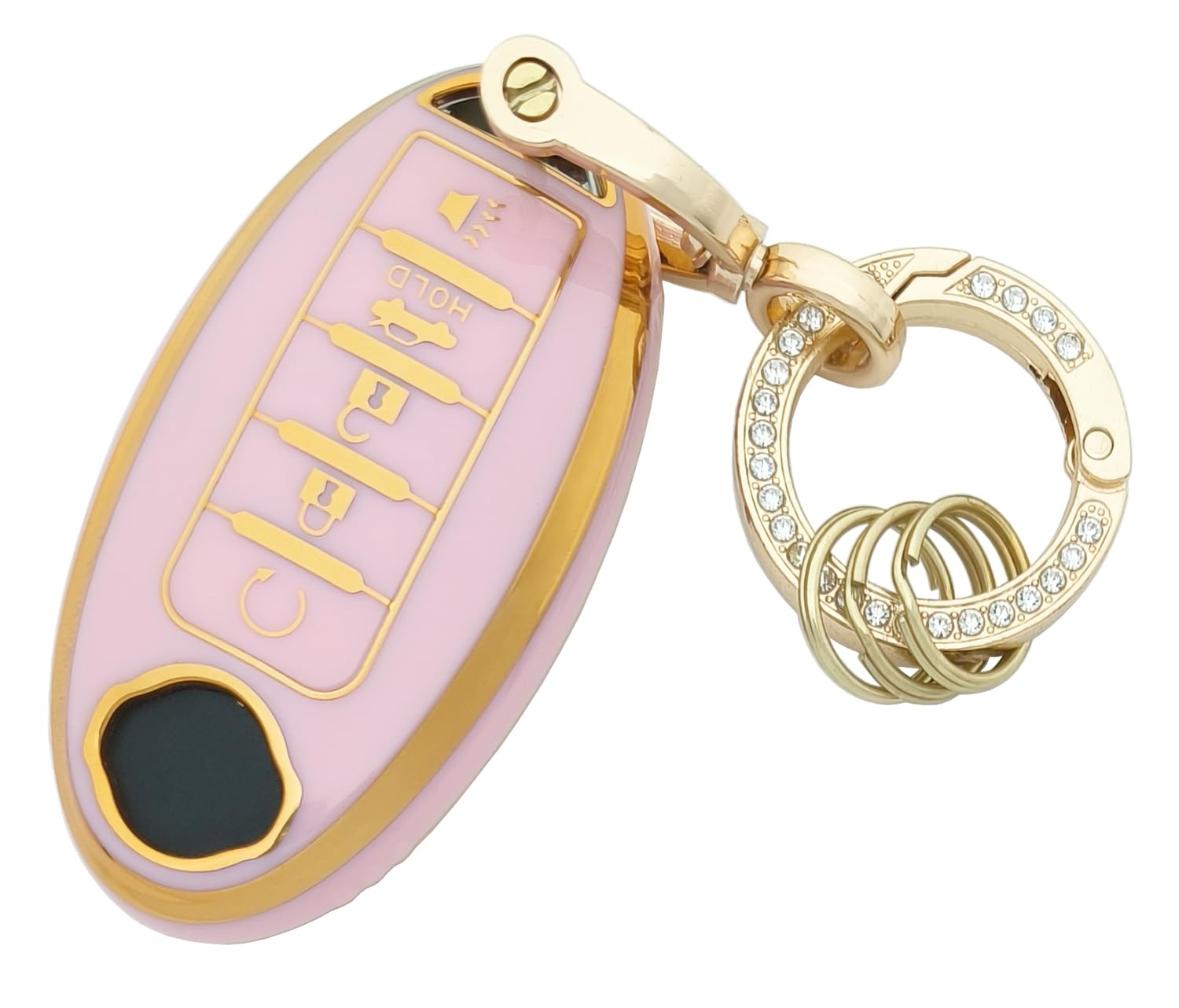 Key Fob Cover Case Shell Keychain For Nissan Altima Sentra Rogue Pathfinder Murano Armada Maxima Versa Pink (For Nissan A)