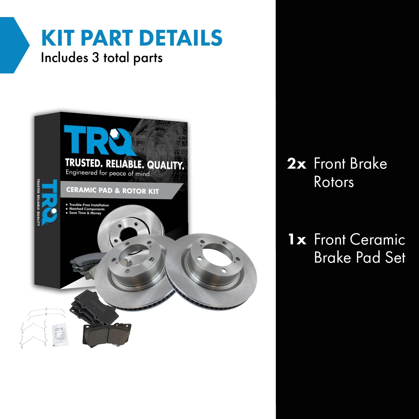 Trq Front Brake Pad & Rotor Kit Brake Pads Brake Rotor Ceramic Compatible With 2016-2021 Lexus Lx570 Toyota Land Cruiser 2008-20