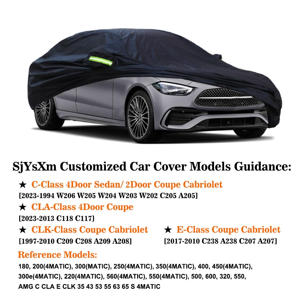 Sjysxm Car Cover Compatible With Mercedes-Benz C-Class 1994-2025 Sedan Coupe Cabriolet/Cla 2013-2025 Coupe/Clk 1997-2010 | Water