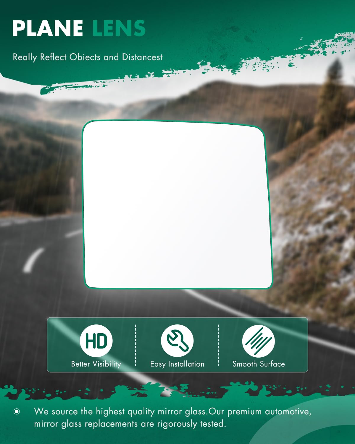 SCITOO Right Side Mirror Glass Compatible with 1999-2016 for Ford F-250 F-350 F-450 F-550 Super Duty 2000-2005 for Ford Excursio