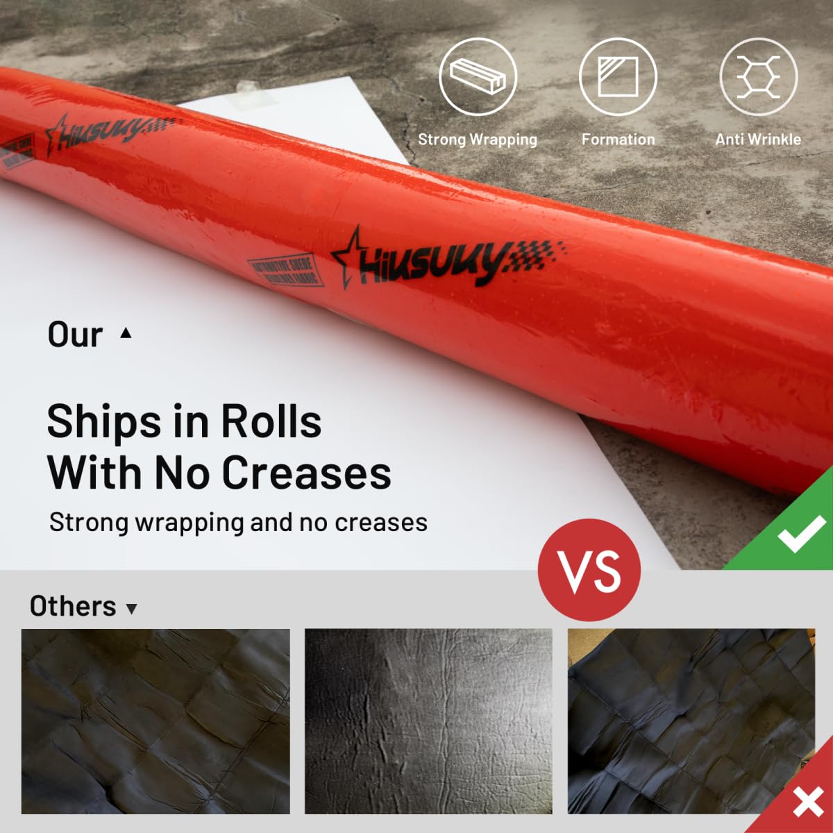 Hiksuky Suede Auto Headliner Fabric 54'' L    60'' W With Foam Backing - Grey Interior Replacement Material For Car/Truck/Suv/Rv