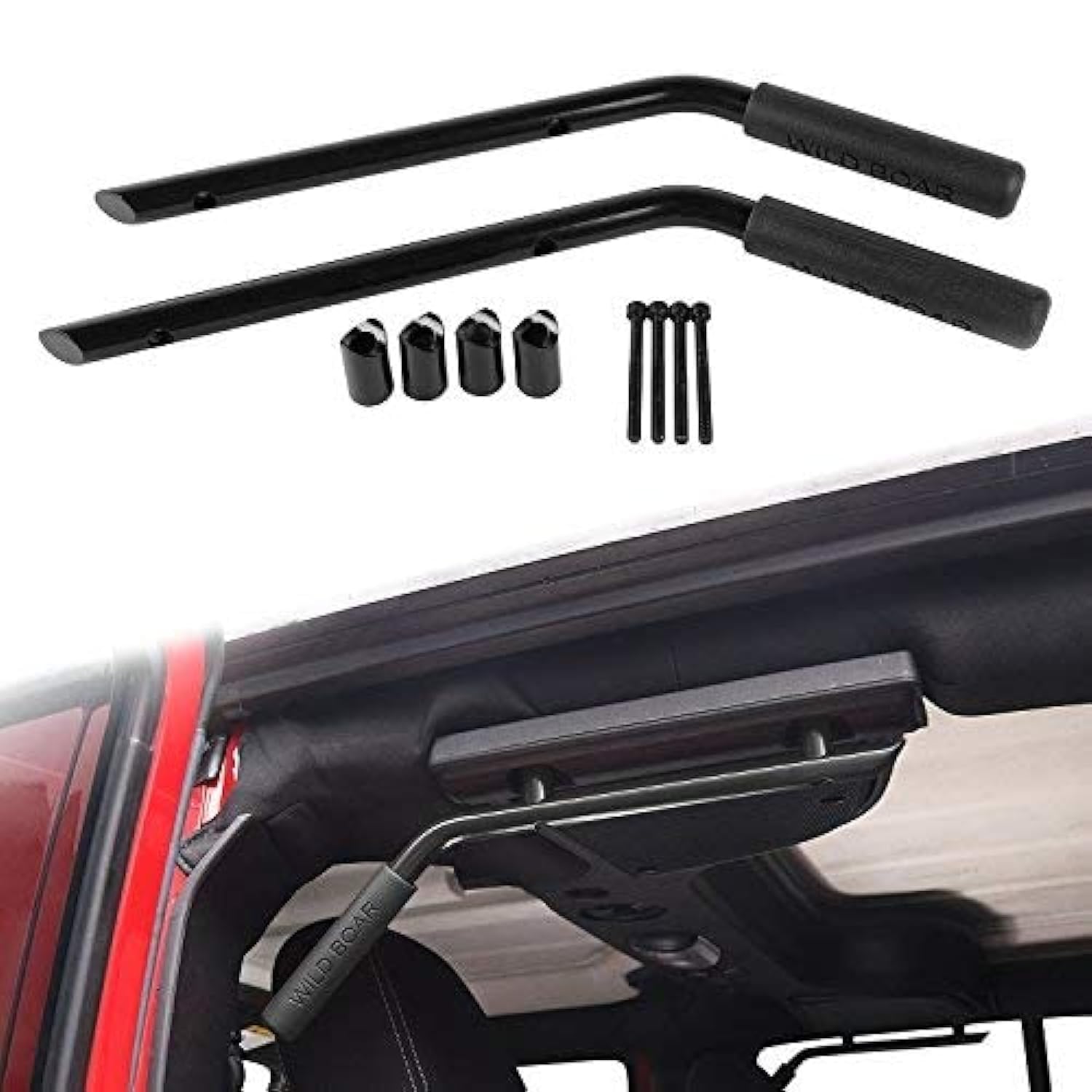 Voodonala Black Rear Grab Handles Roll Bar For 2007-2018 Jeep Jk Wrangler Unlimited 4-Door (Aluminum Alloy)