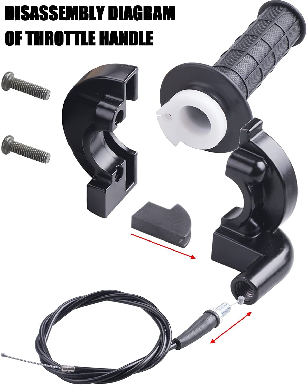 Evsofmlf 7/8' 22Mm Twist Throttle Cable Handle Kit For 50 90 110 125 196 212Cc Pit Bike Dirtbike Set With On/Off Switch Button Mini Bike Atv Quad Pit Bike Dirt Bike