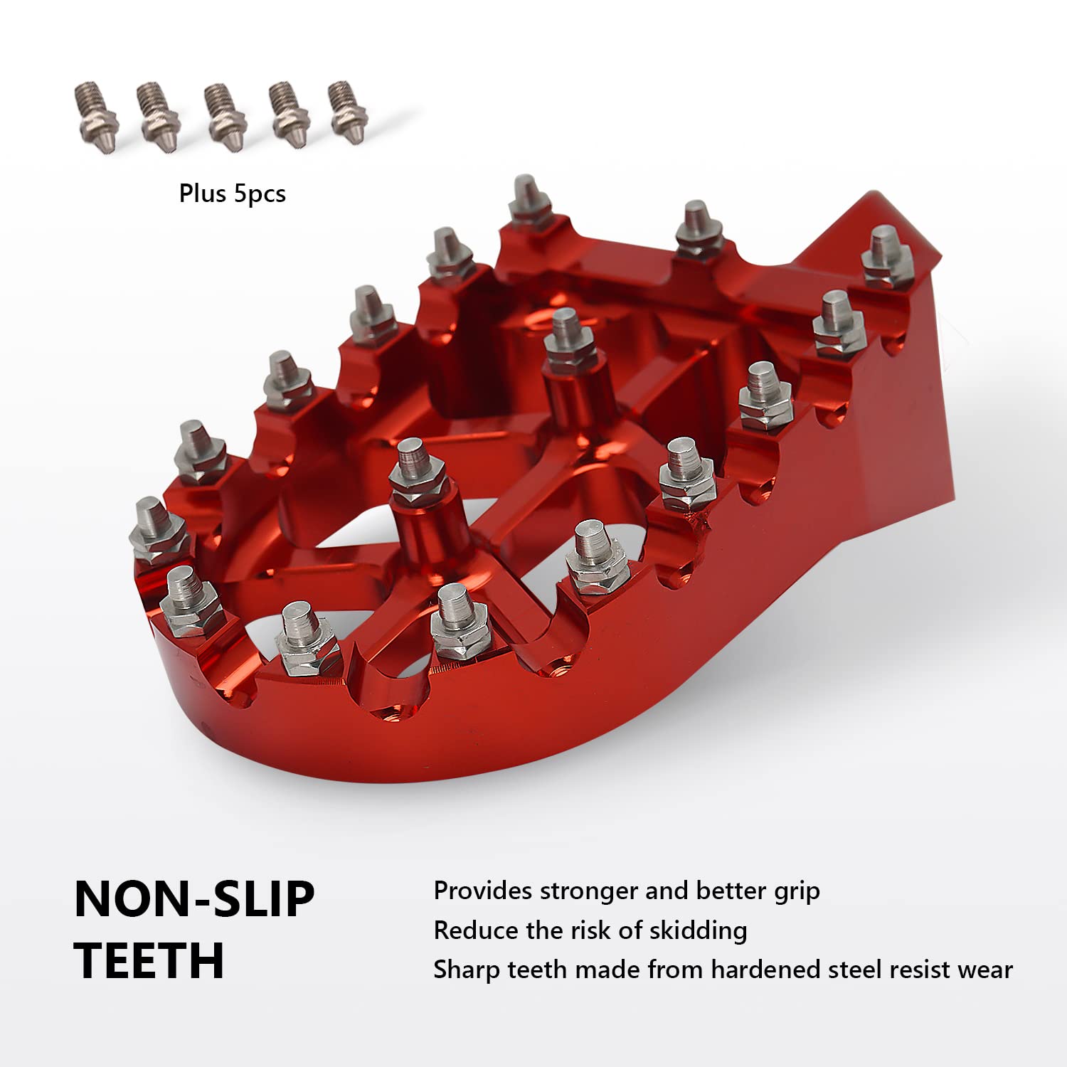 Anxin Foot Pegs Motorcycle Universal Cnc Footpeg Footrest For Crf Xr 50 70 110 Ct200U M2R Sdg Dhz Kayo Pit Bike - Red