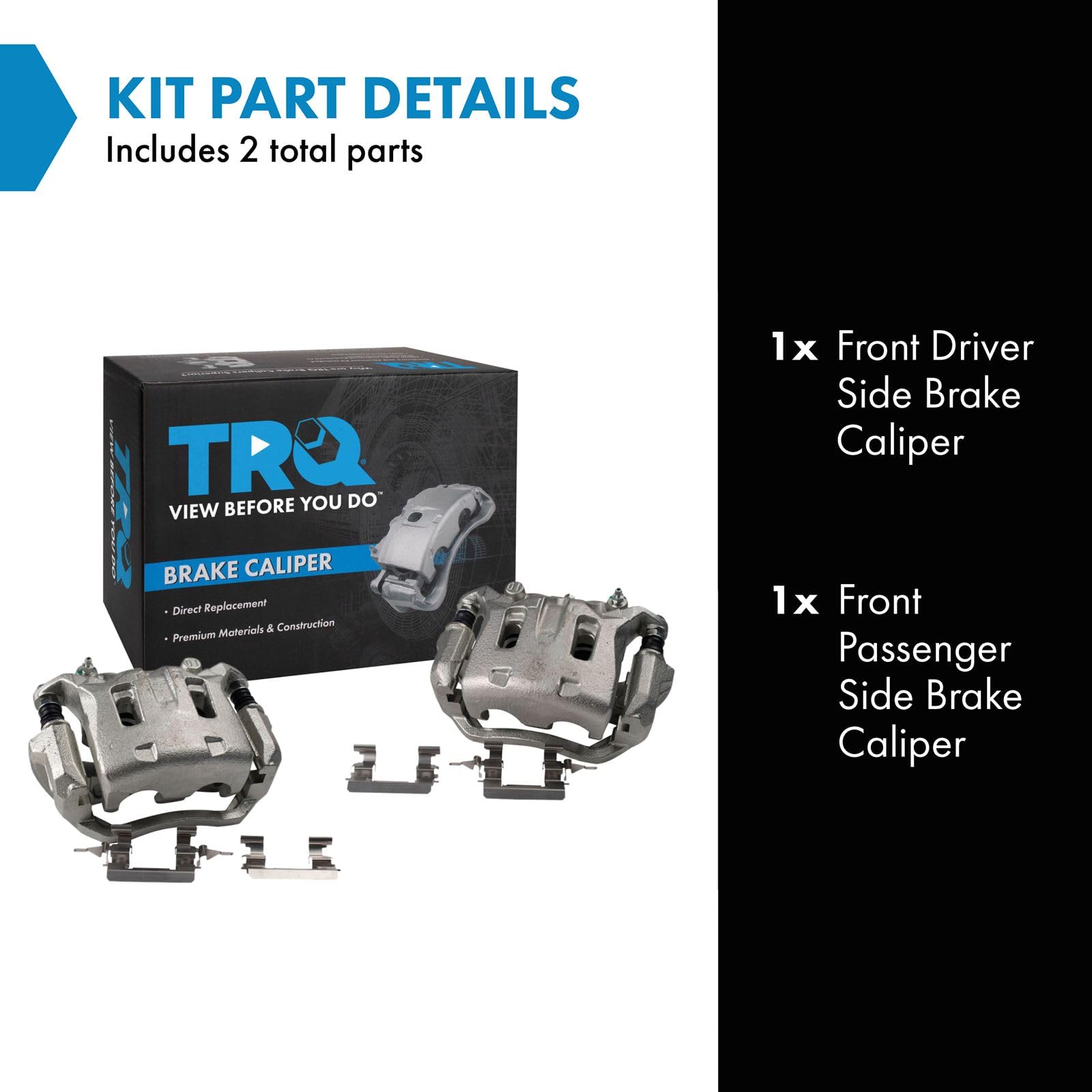 Trq Front Brake Caliper Set Compatible With 2008-2012 Nissan Pathfinder