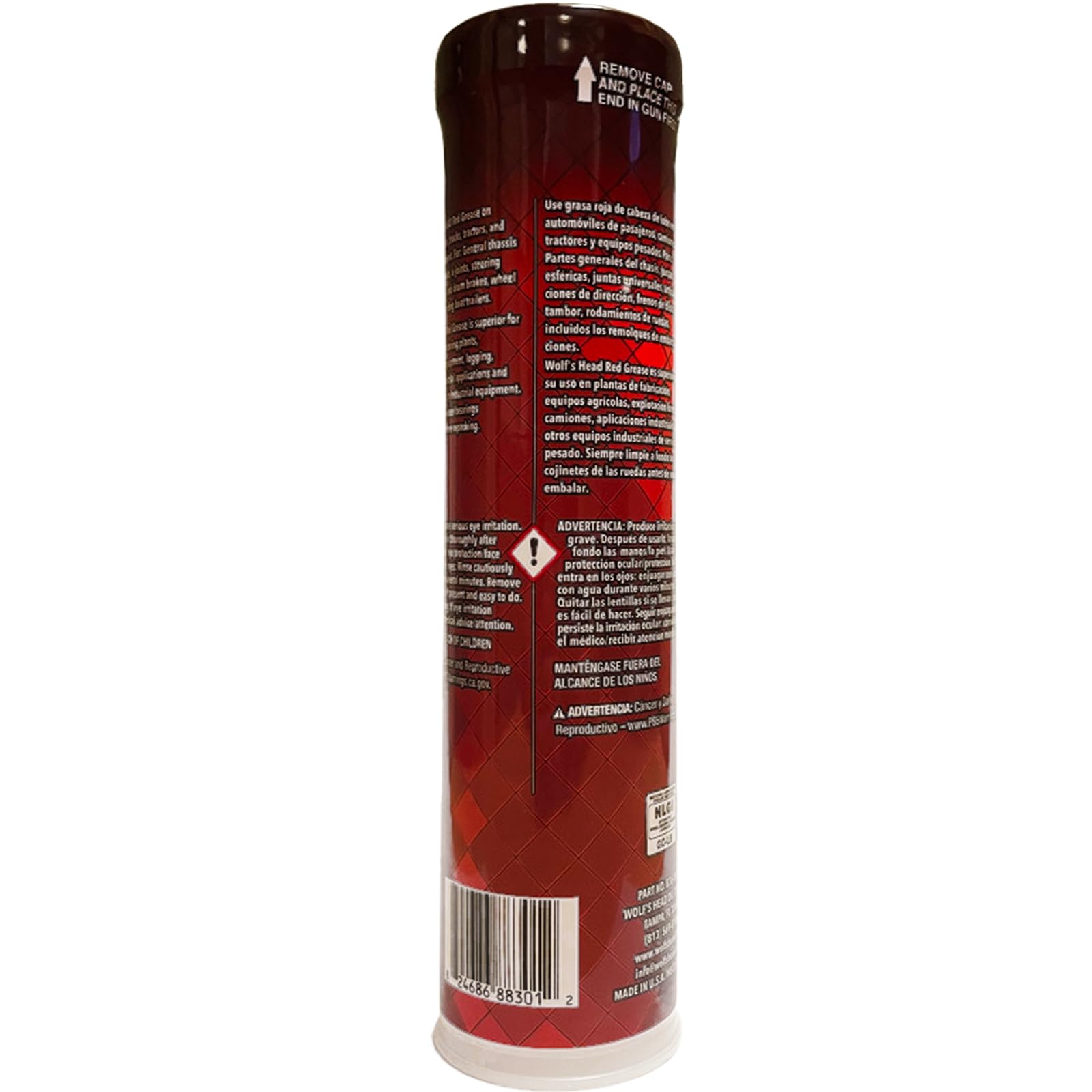 Wolf'S Head Red Grease Nlgi #2 (836-88301-91) 14 Oz Tube, Pack Of 10