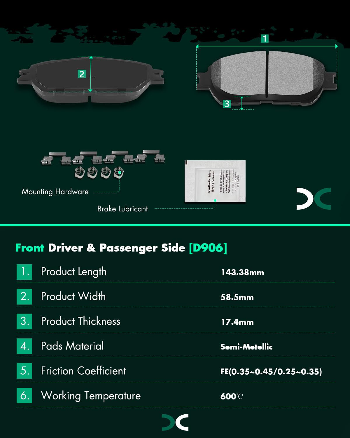 Ceramic Brake Pads Kits,Scitoo 8Pcs Brakes Pads Set Fit For 2004-2010 For Toyota Sienna